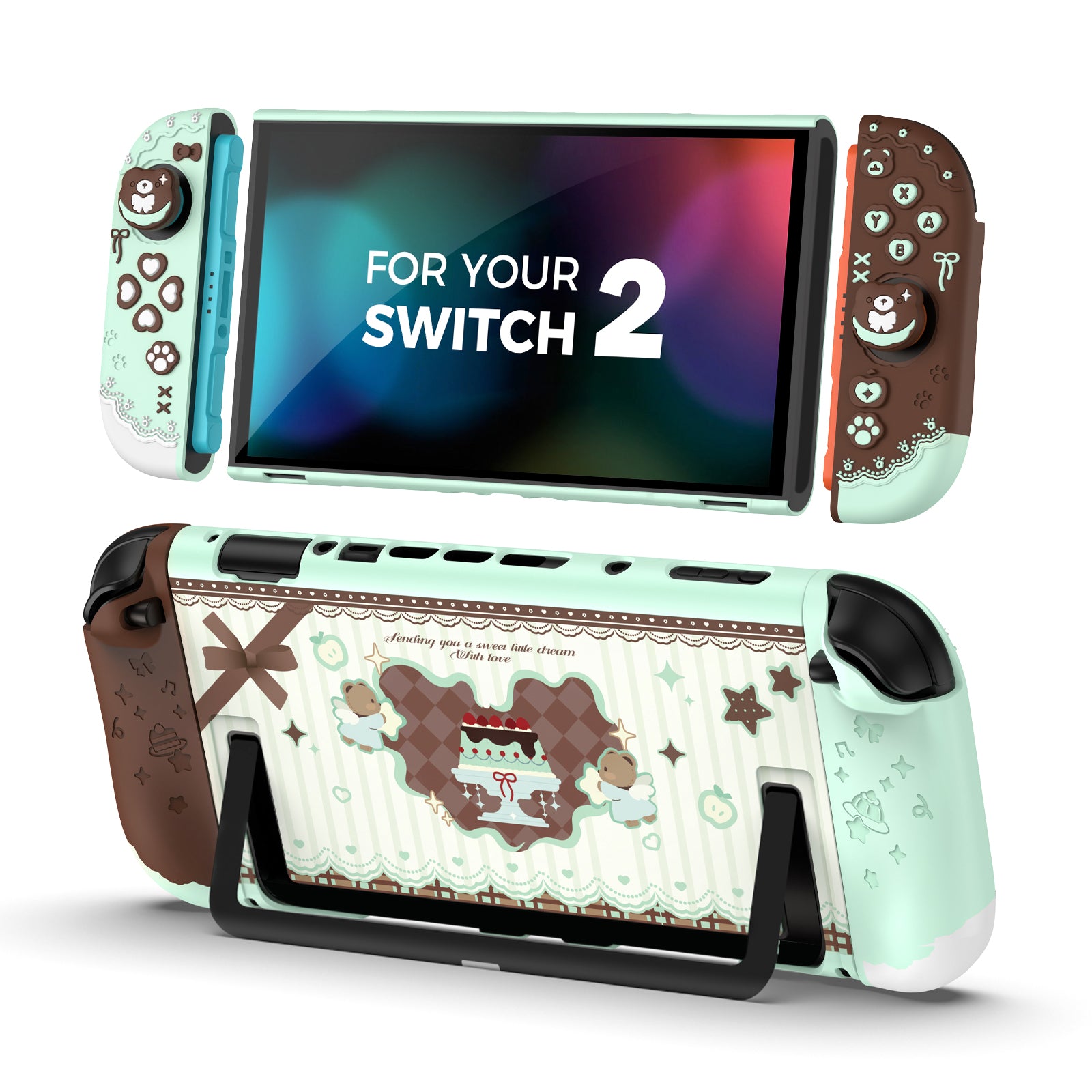 IINE Mint Chocolate Bear Case for Switch 2