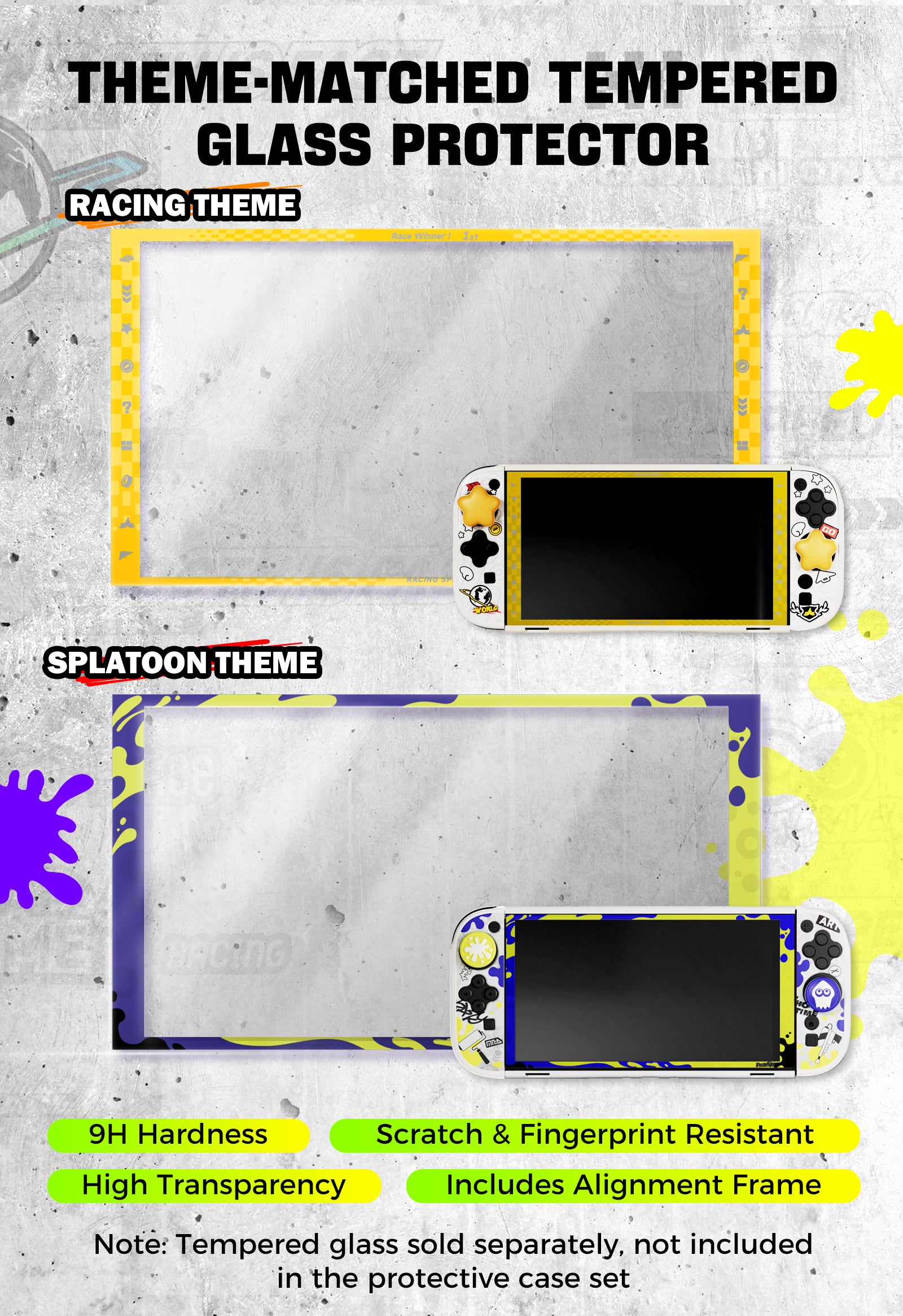 IINE Mario & Splatoon Game Theme PC Protective Case Set for Switch 2