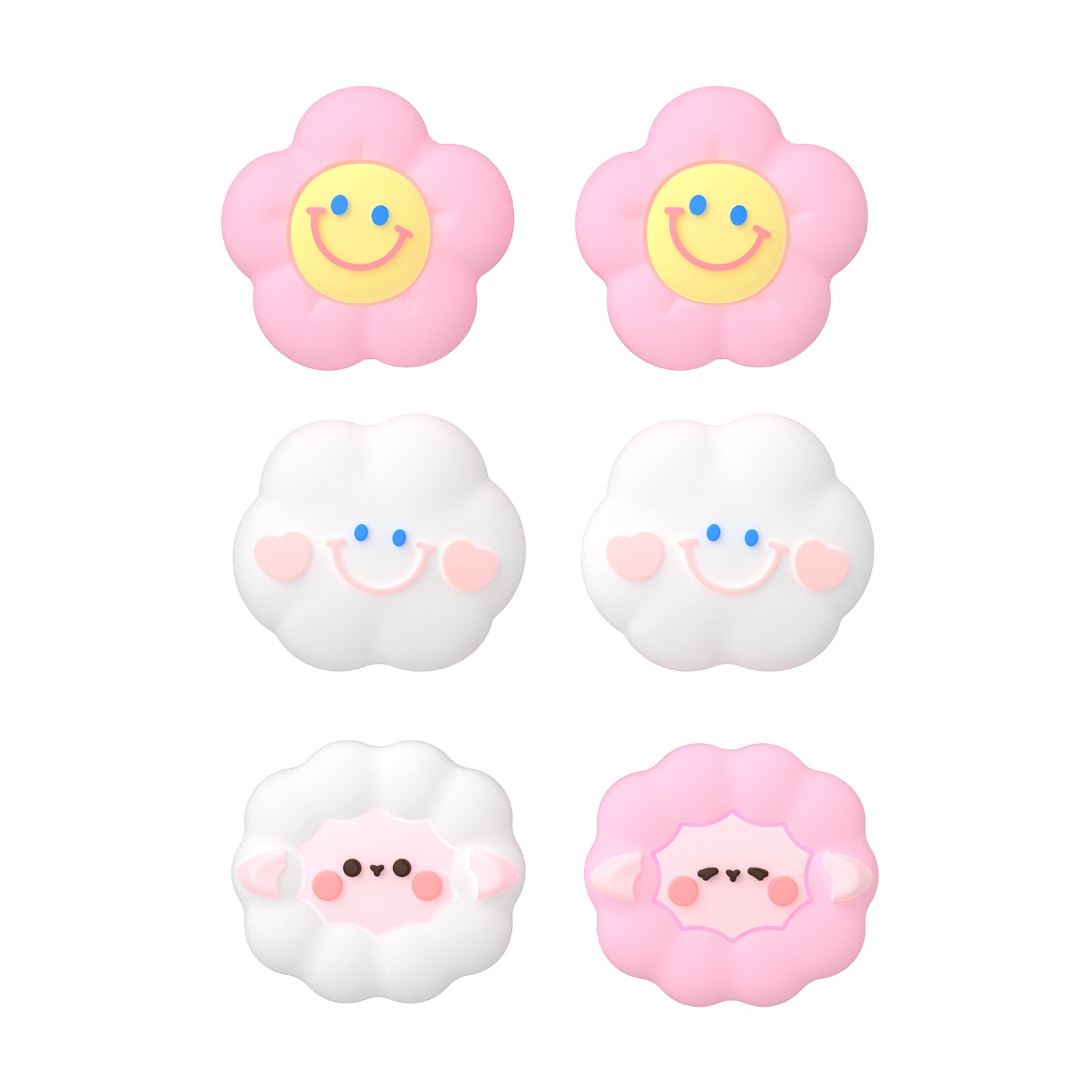 IINE Happy Cloud Smiling Flower & BaaBaa Sheep Silicone Joy-Stick Caps for Switch Joy-Con