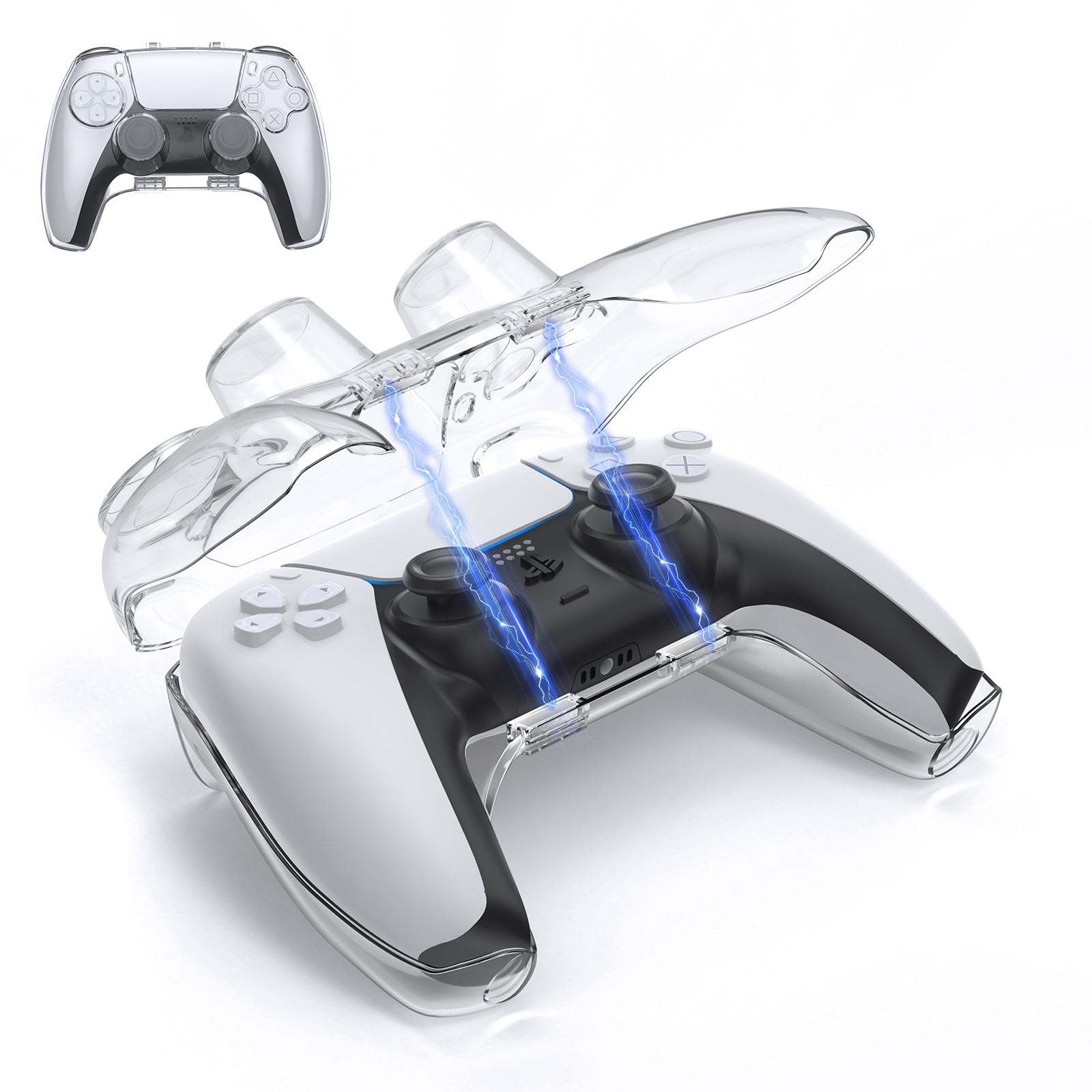 IINE Transparent PC Magnetic Storage Case for PS5 controller