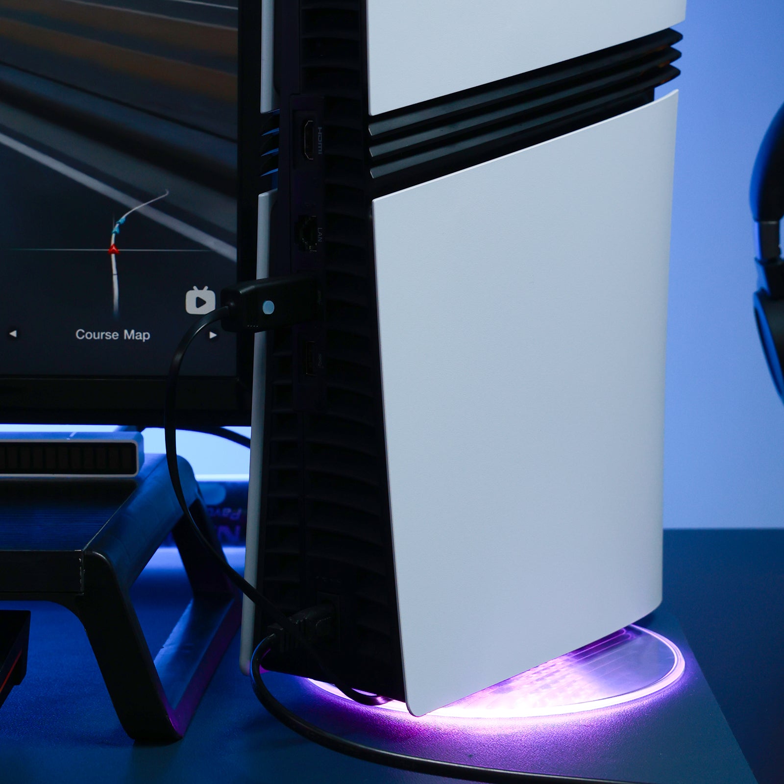 IINE RGB Vertical Stand for PS5 Pro & PS5 & PS5 Slim Disc & Digital