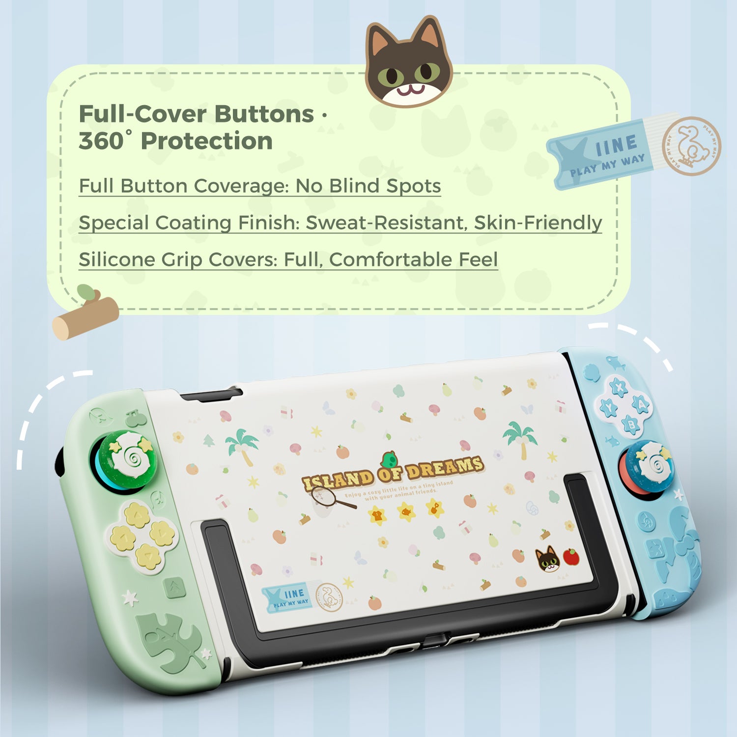 Island Dream Themed Accessories Series for Switch2/Switch1 – Cozy Protective Case, Carrying Case, Controller