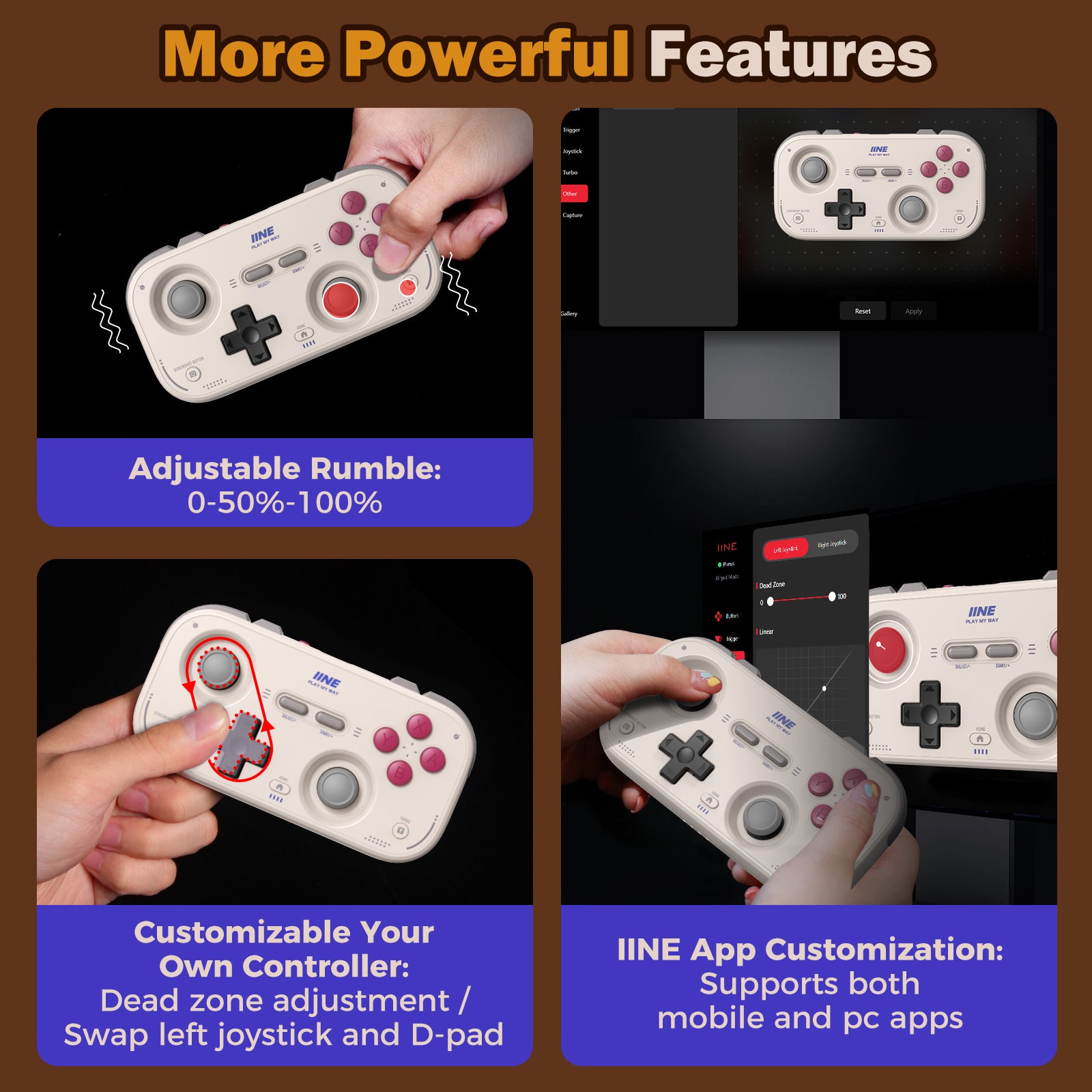 IINE Retro Pocket Chronos Game Controller – Nintendo Layout / Xbox Layout