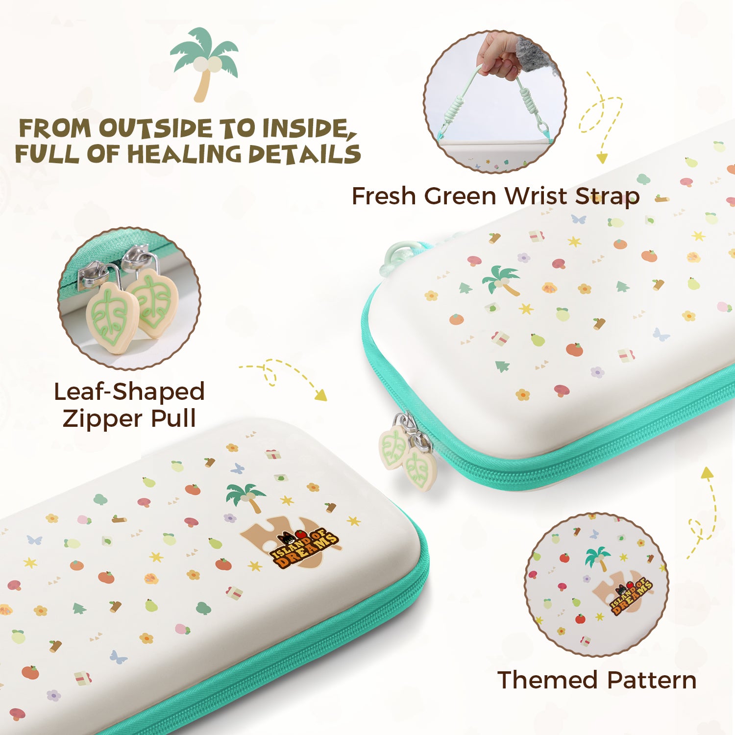 Island Dream Themed Accessories Series for Switch2/Switch1 – Cozy Protective Case, Carrying Case, Controller