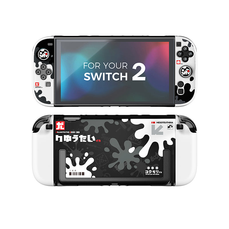 IINE Ink Splash Black White Case Set for Switch OLED