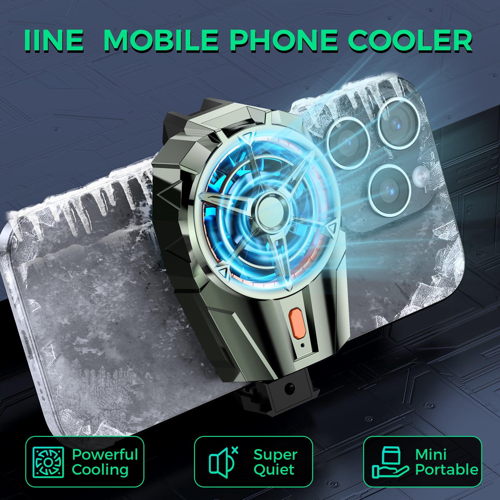 IINE  Mobile Phone cooler/Powerful Cooling & Super Quiet & Mini Portable