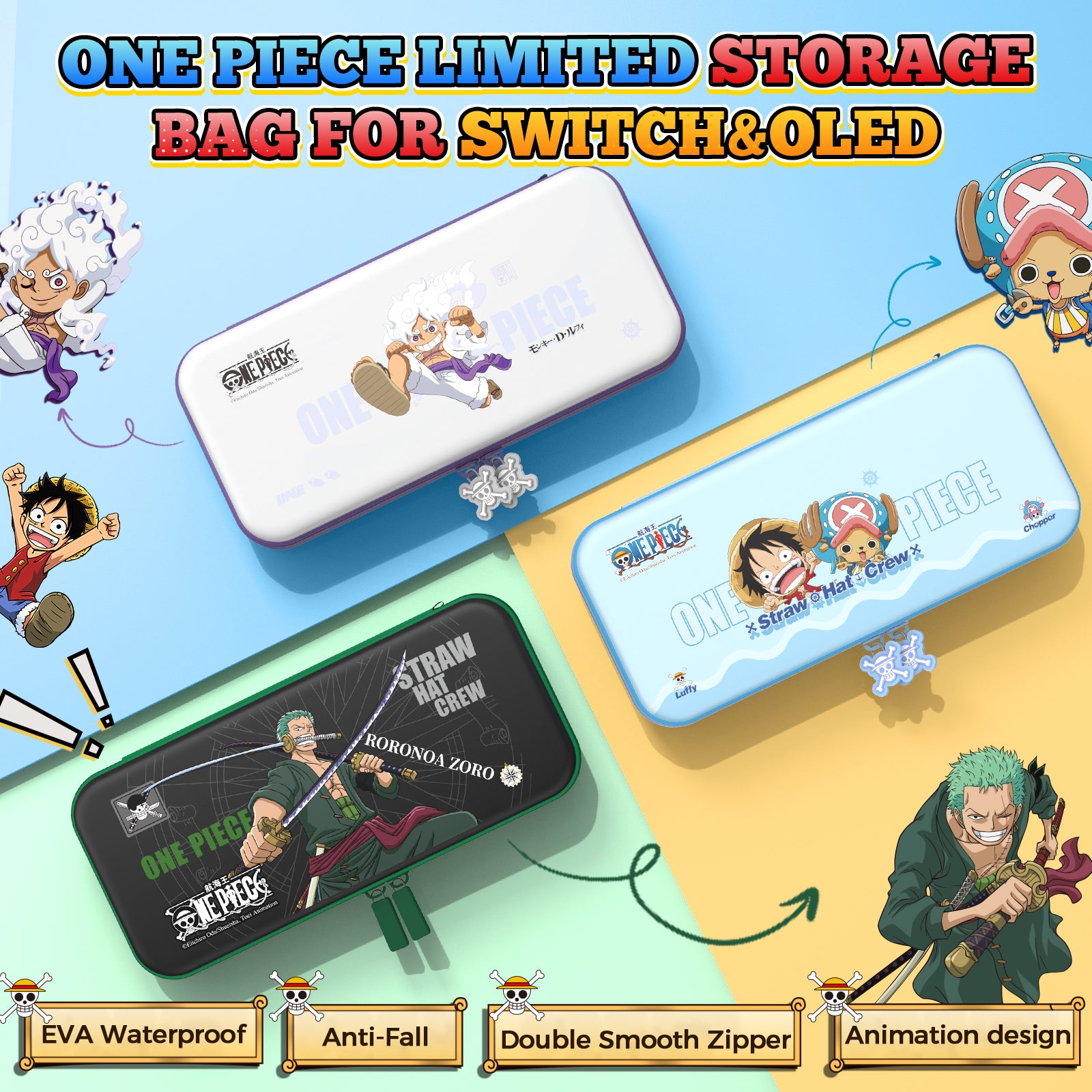 IINE Cartoon EVA Storage Bag Console Carry Case for Nintendo Switch/OLED