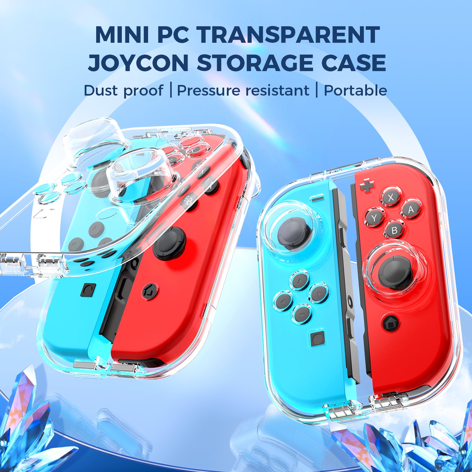 IINE Miniature PC Transparent Joycon Storage Case for Nintendo