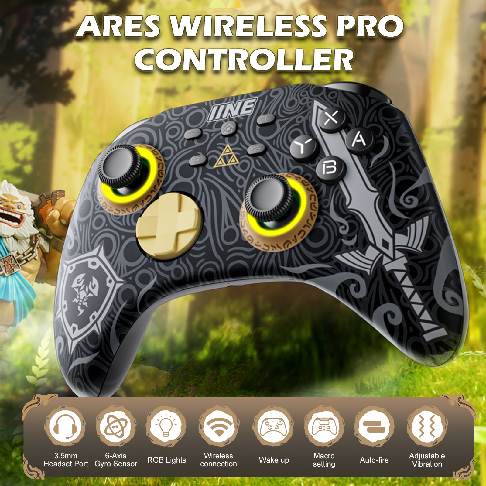 IINE Zelda Triforce Designs Game Accessories for Nintendo Switch