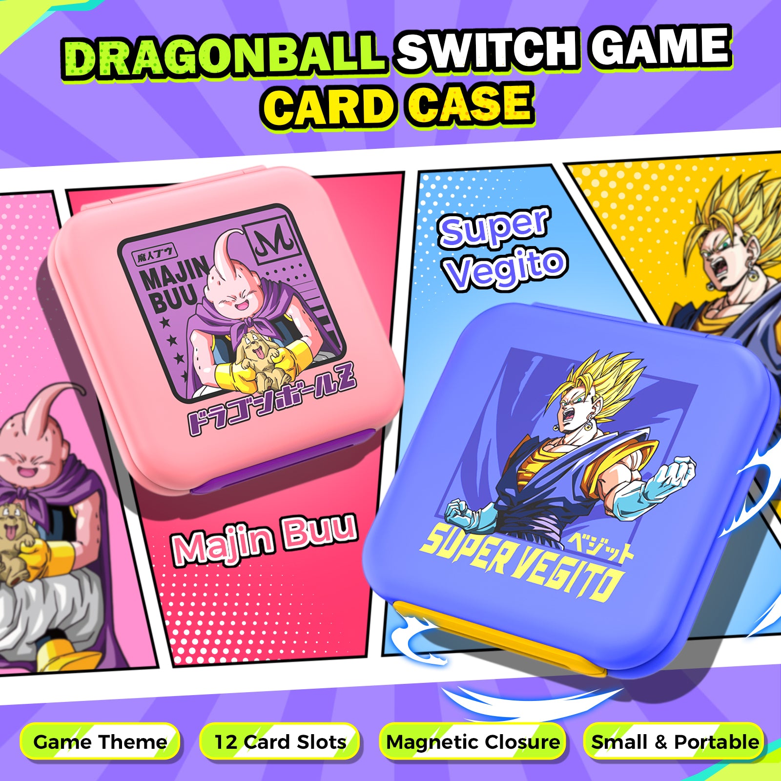 IINE Dragon Ball Cassette Box 12 Card Case Compatible Nintendo Switch Game Cards