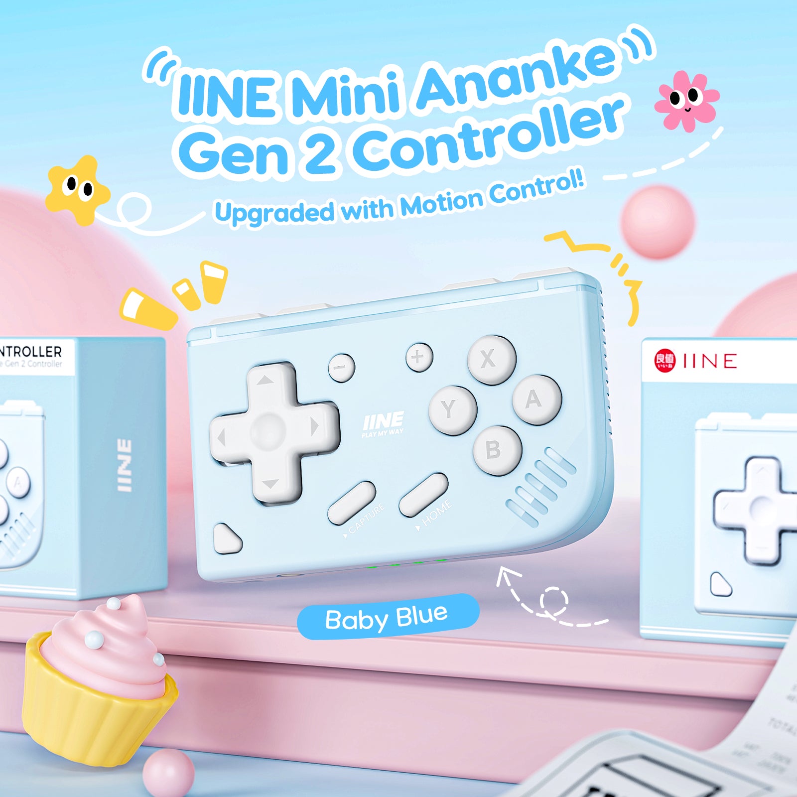 IINE Mini Ananke Gen2 Controller-Baby Blue/Mint Chocolate Green