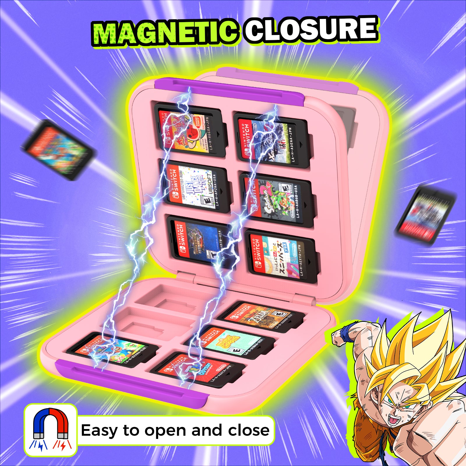 IINE Dragon Ball Cassette Box 12 Card Case Compatible Nintendo Switch Game Cards