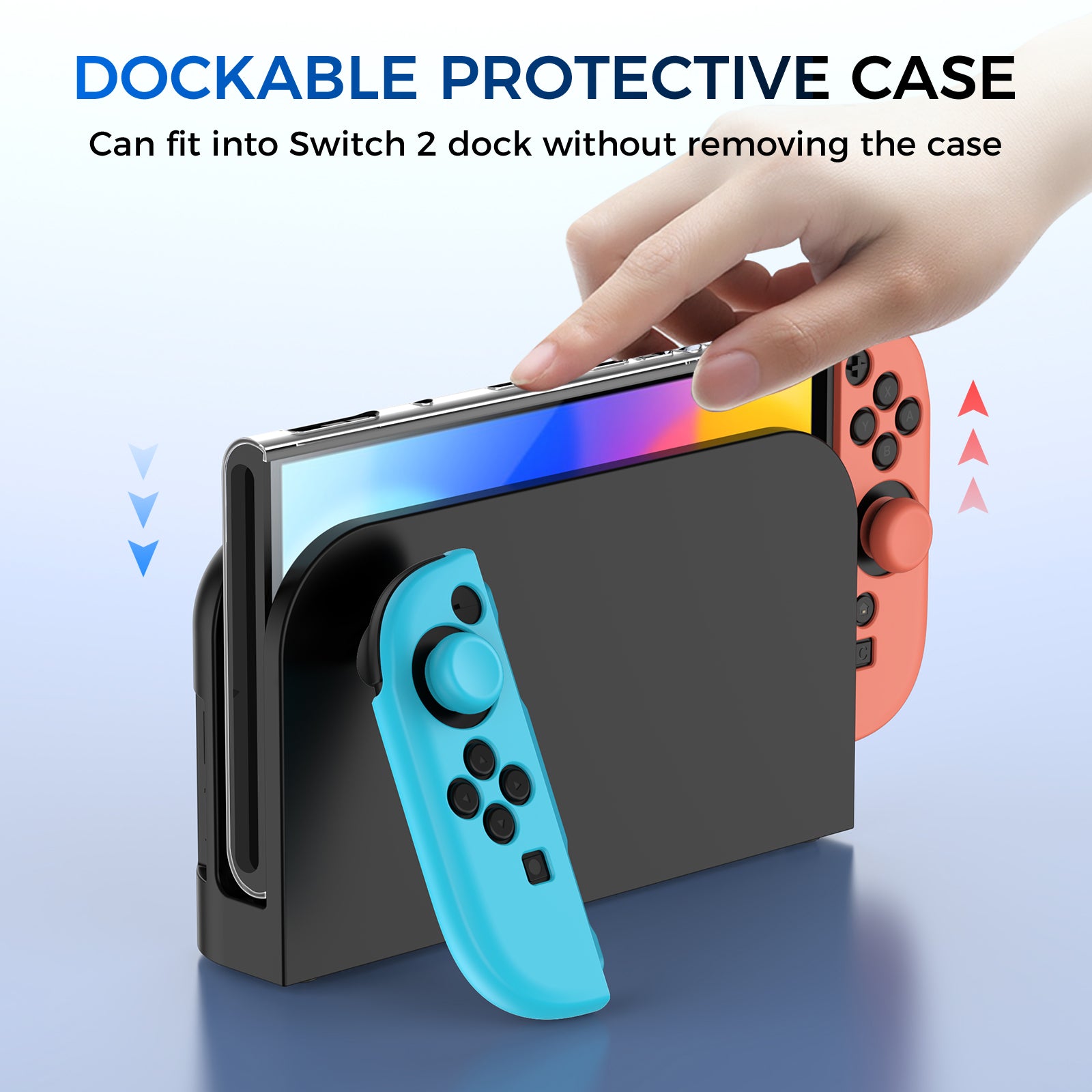 IINE Silicone+PC Protective Case Cover with Joystick caps for Switch 2