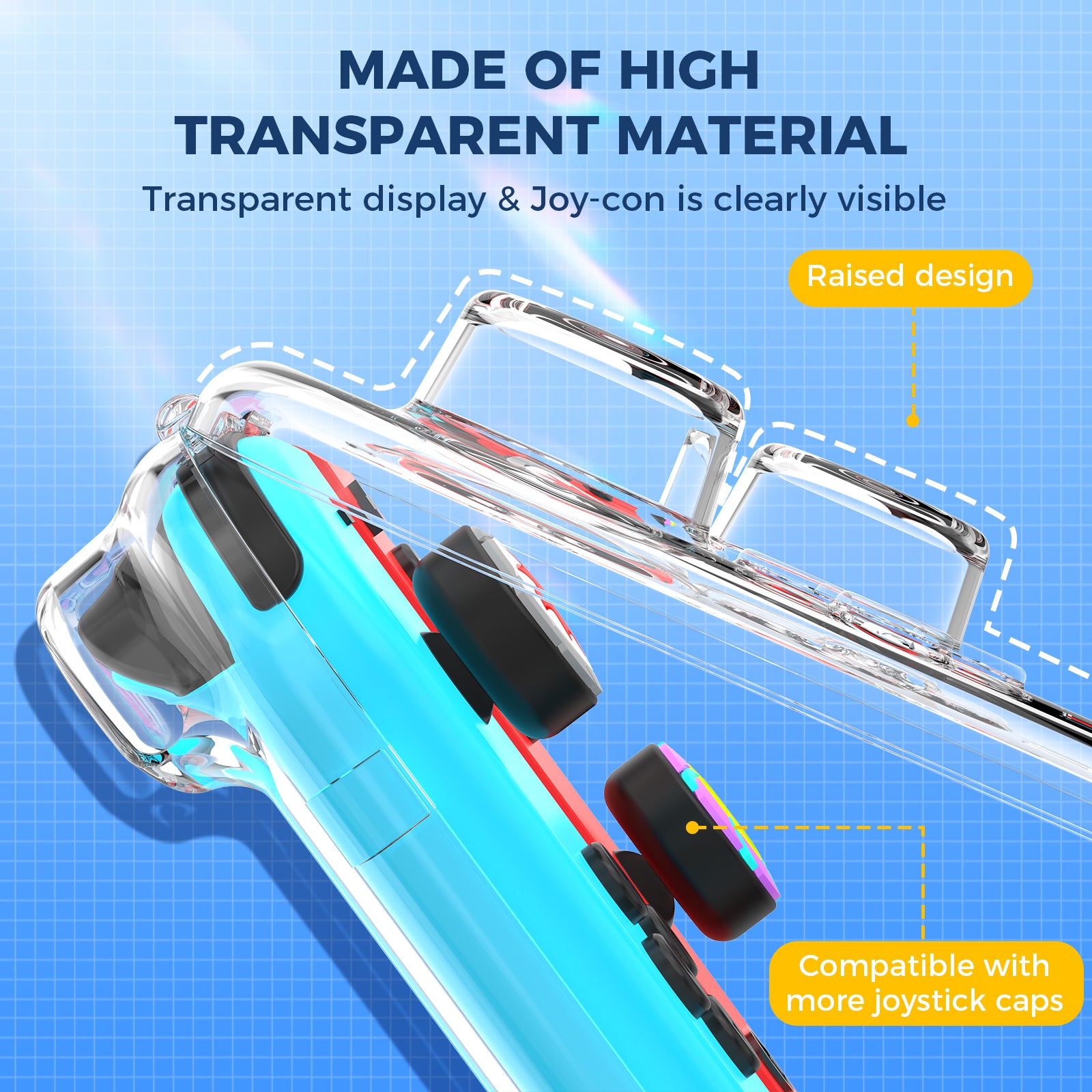 IINE Miniature PC Transparent Joycon Storage Case for Nintendo