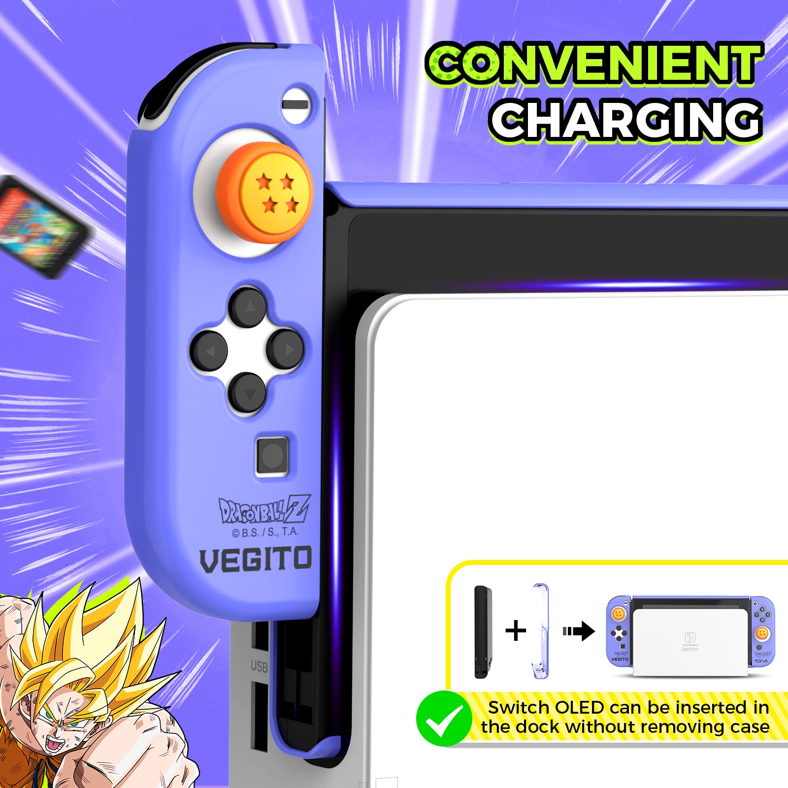 IINE DragonBall Vegito & Majin Protective Case Cover OLED Console for Nintendo Switch OLED