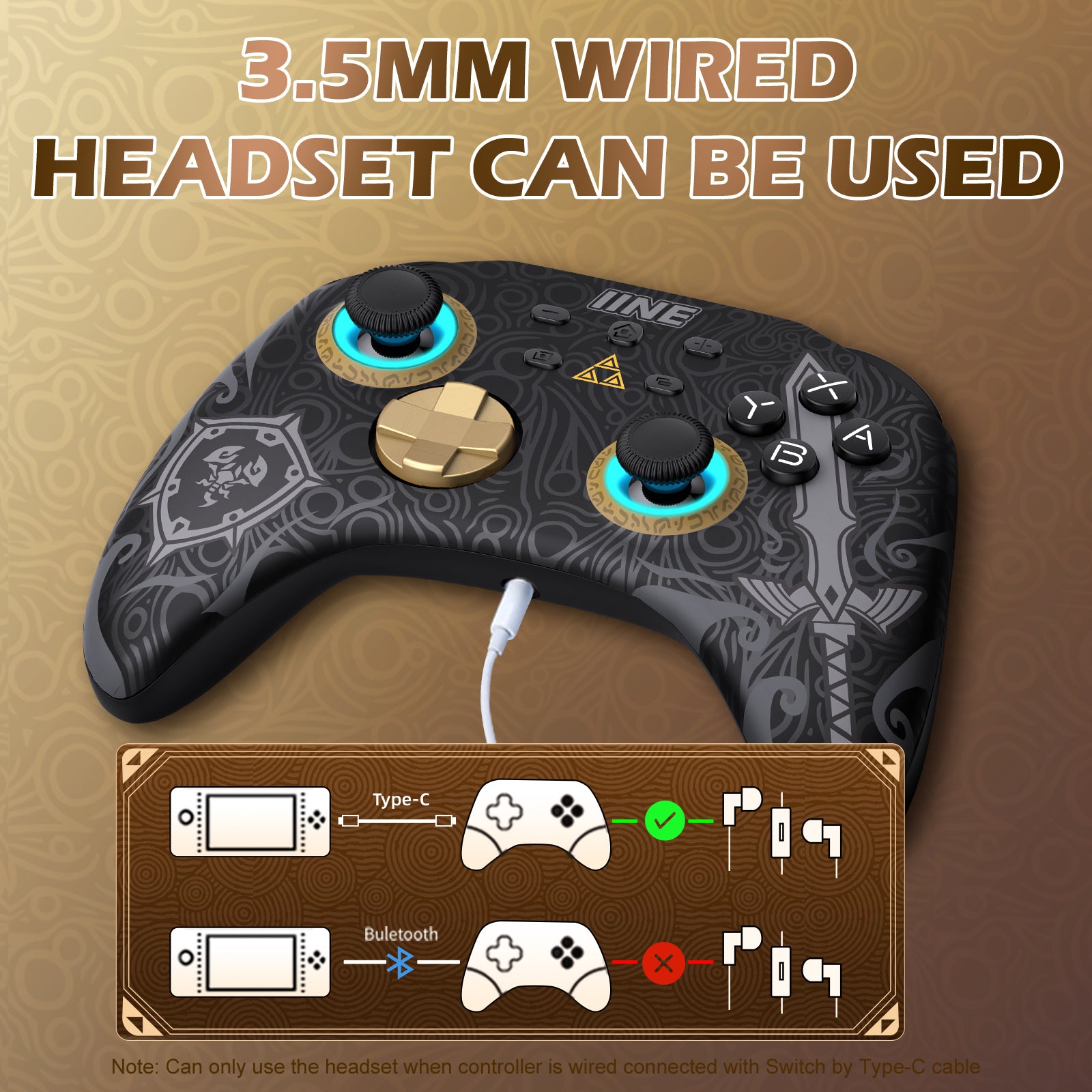 IINE Ares Zelda Wireless Pro Controller