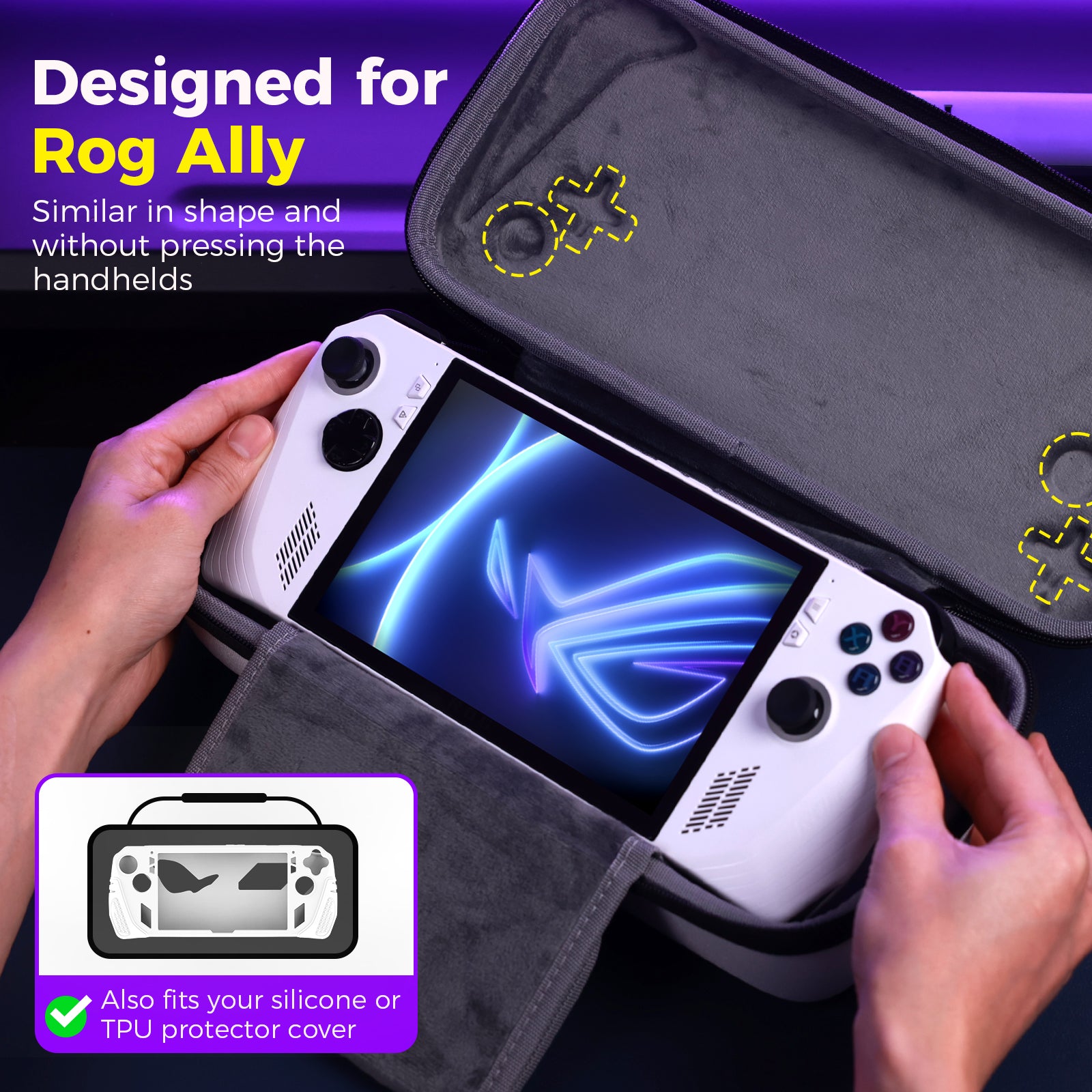 IINE ROG Ally Storage Bag Compitable with ROG Ally Gaming Handheld and accessories