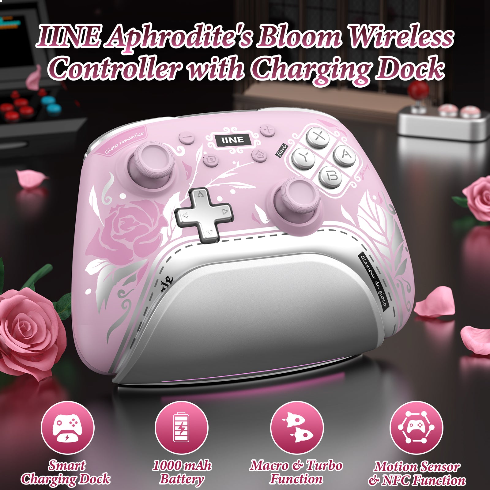 IINE Aphrodite's Bloom Wireless Controller with Charging Dock