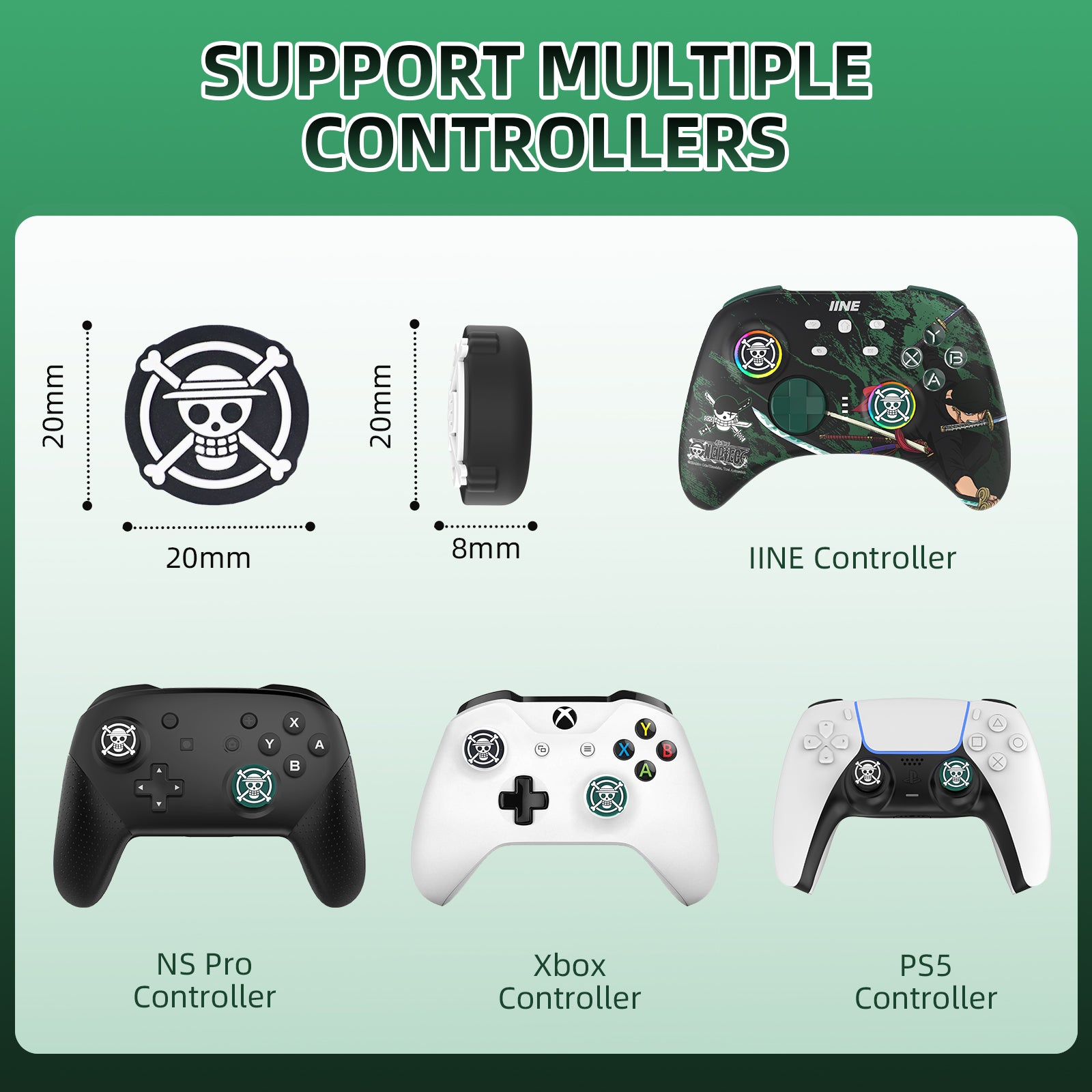 IINE Cartoon Silicone Thumb Grip Caps for Nintendo Switch