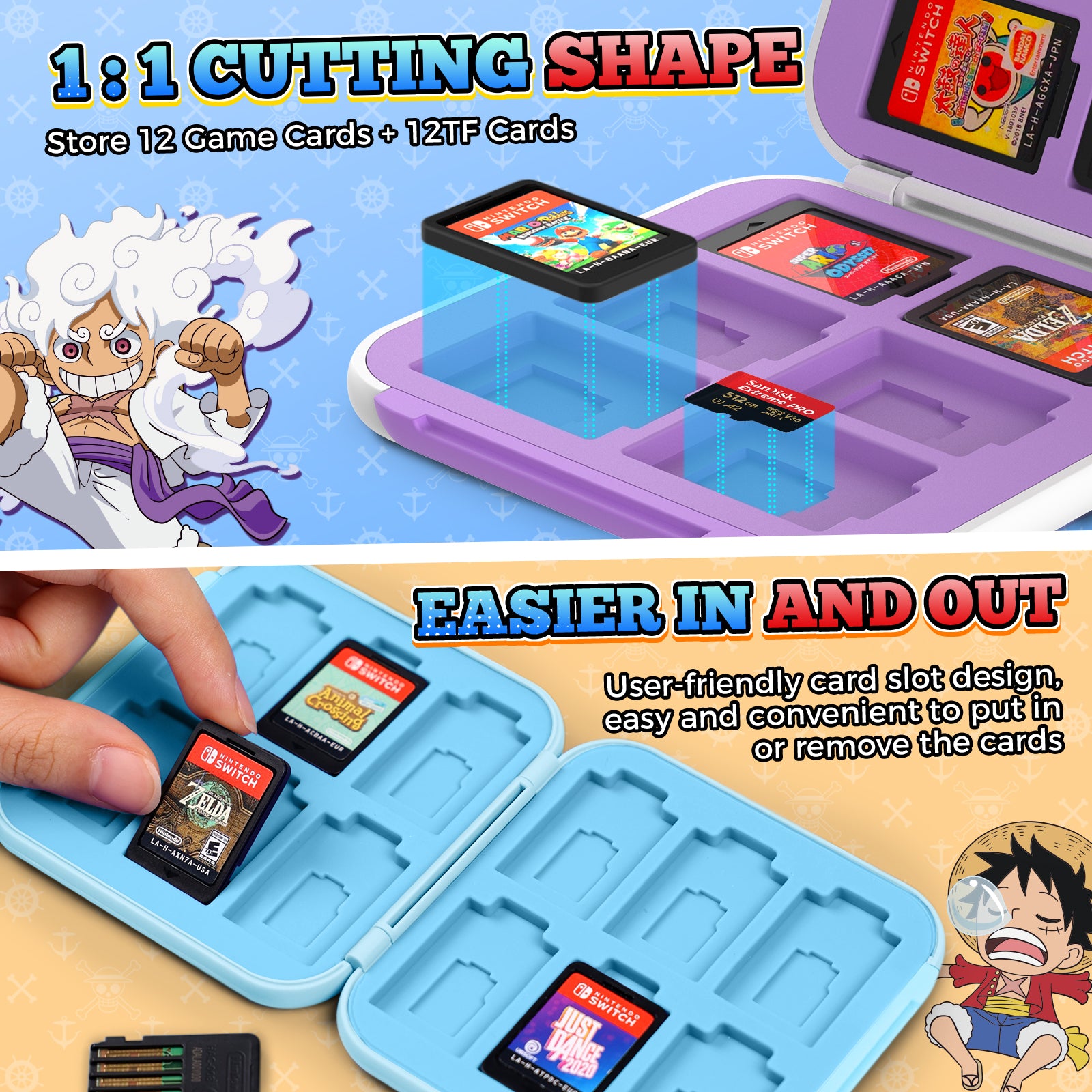 IINE Cartoon Cassette Box 12 Card Case For Nintendo Switch