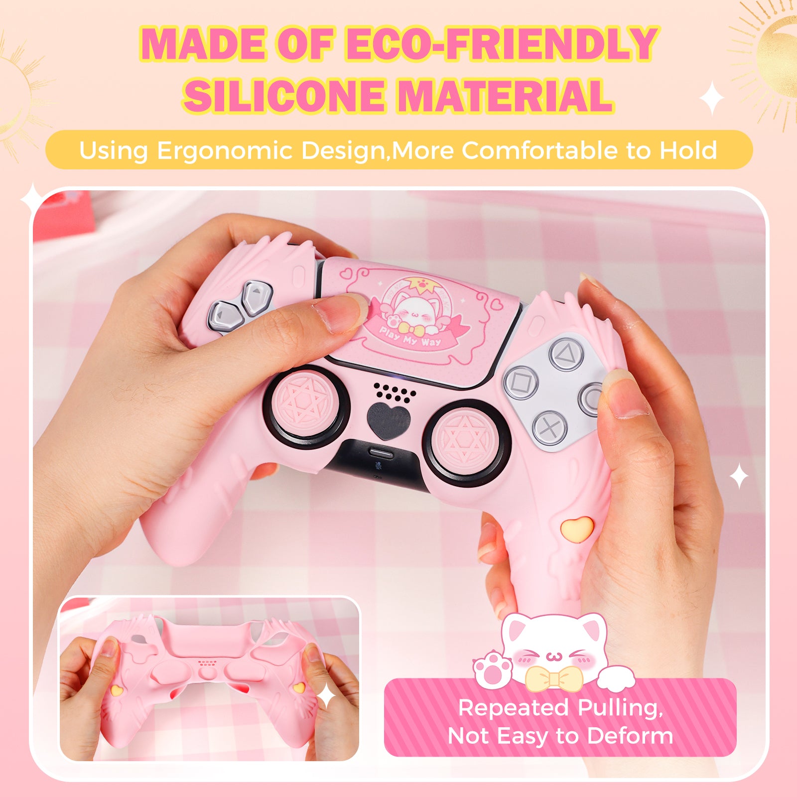 IINE Meow Pact Silicone Protective Case for PS5 Controller