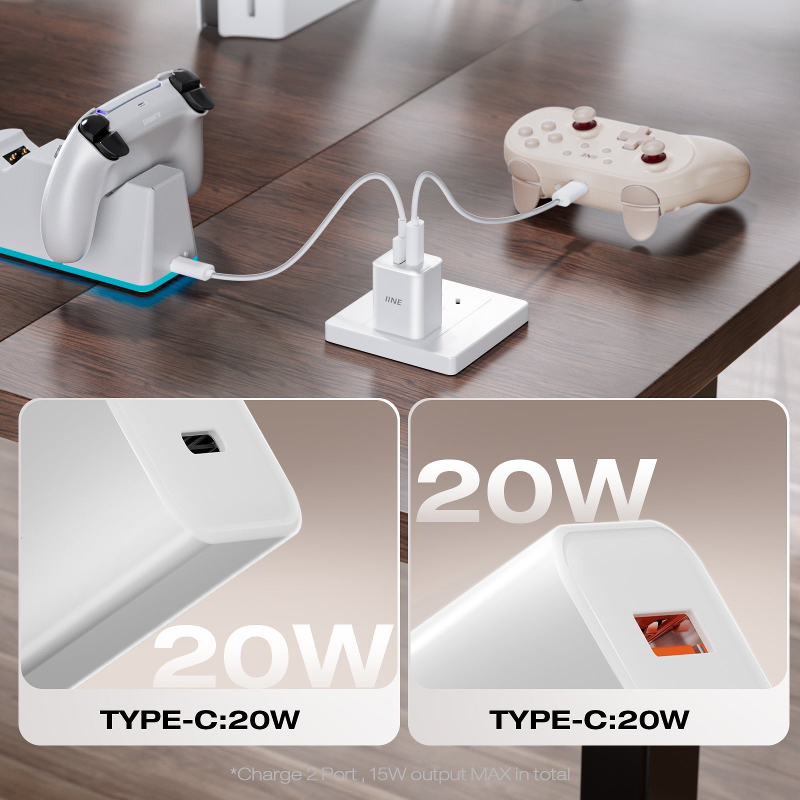 IINE PD 20W Dual Port  Fast charger