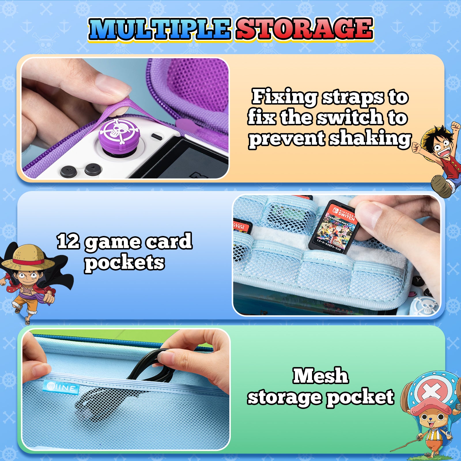 IINE Cartoon EVA Storage Bag Console Carry Case for Nintendo Switch/OLED