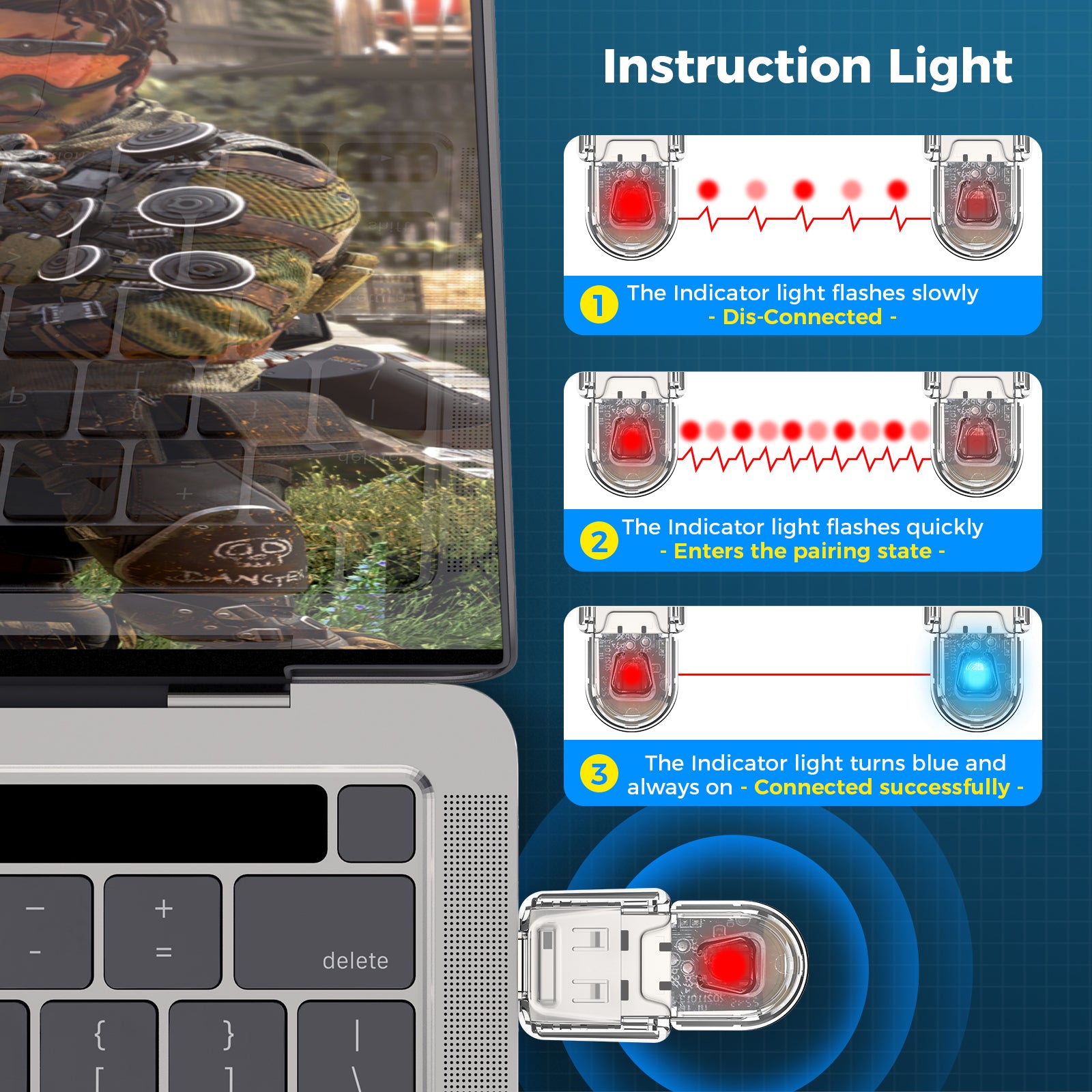 IINE Controller Bluetooth Receiver Wireless Bluetooth Dongle