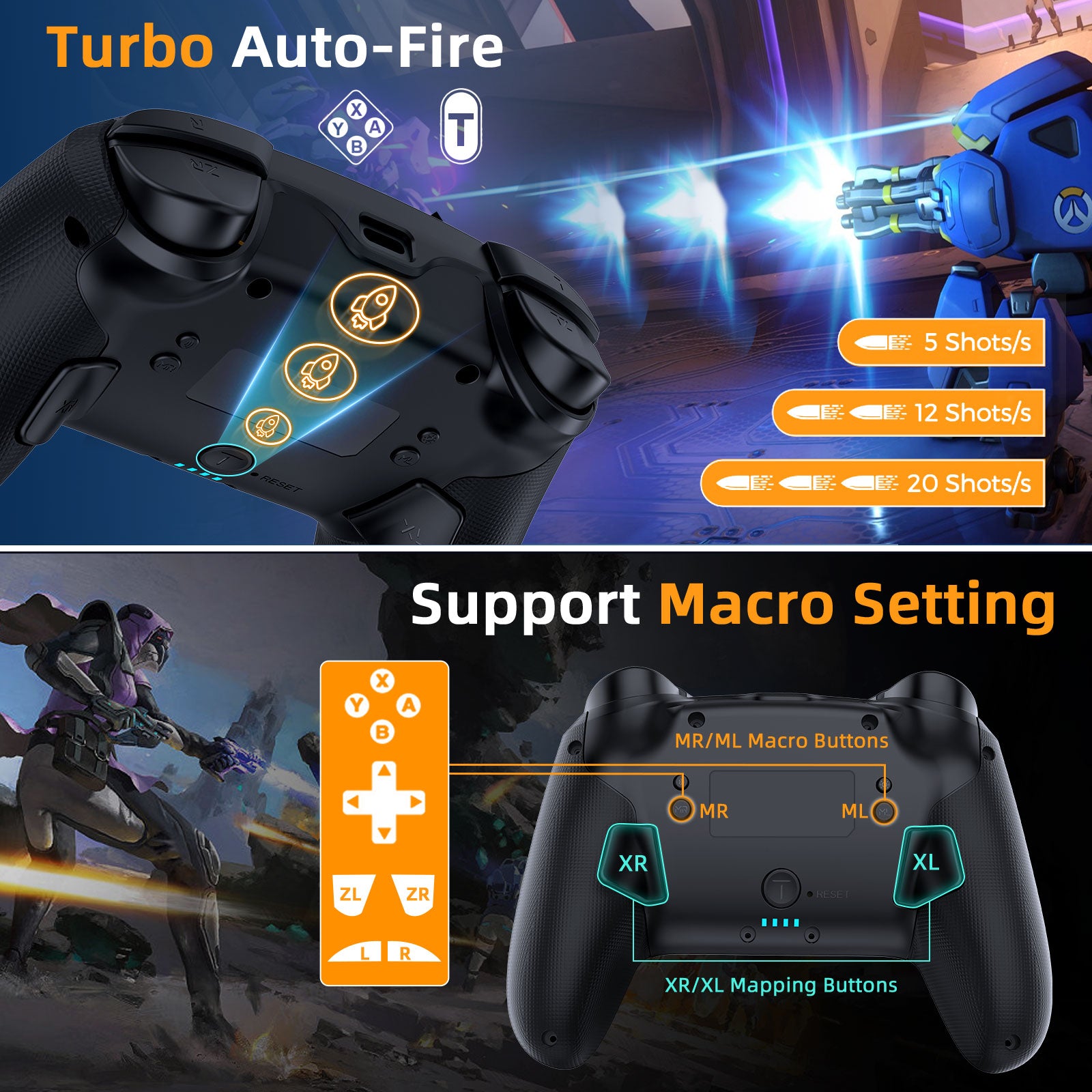 IINE Falcon Black Wireless Controller Compatible With Nintendo Switch/OLED/Lite