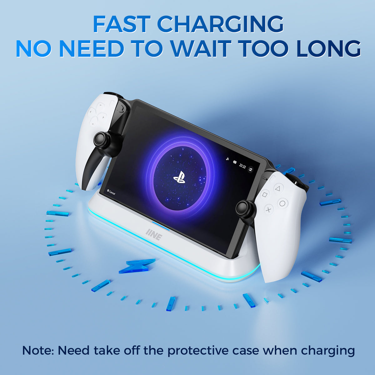 IINE Charging Stationfor Playstation Portal / Type-C Contact Charging & Triple Protection for Safety Charging