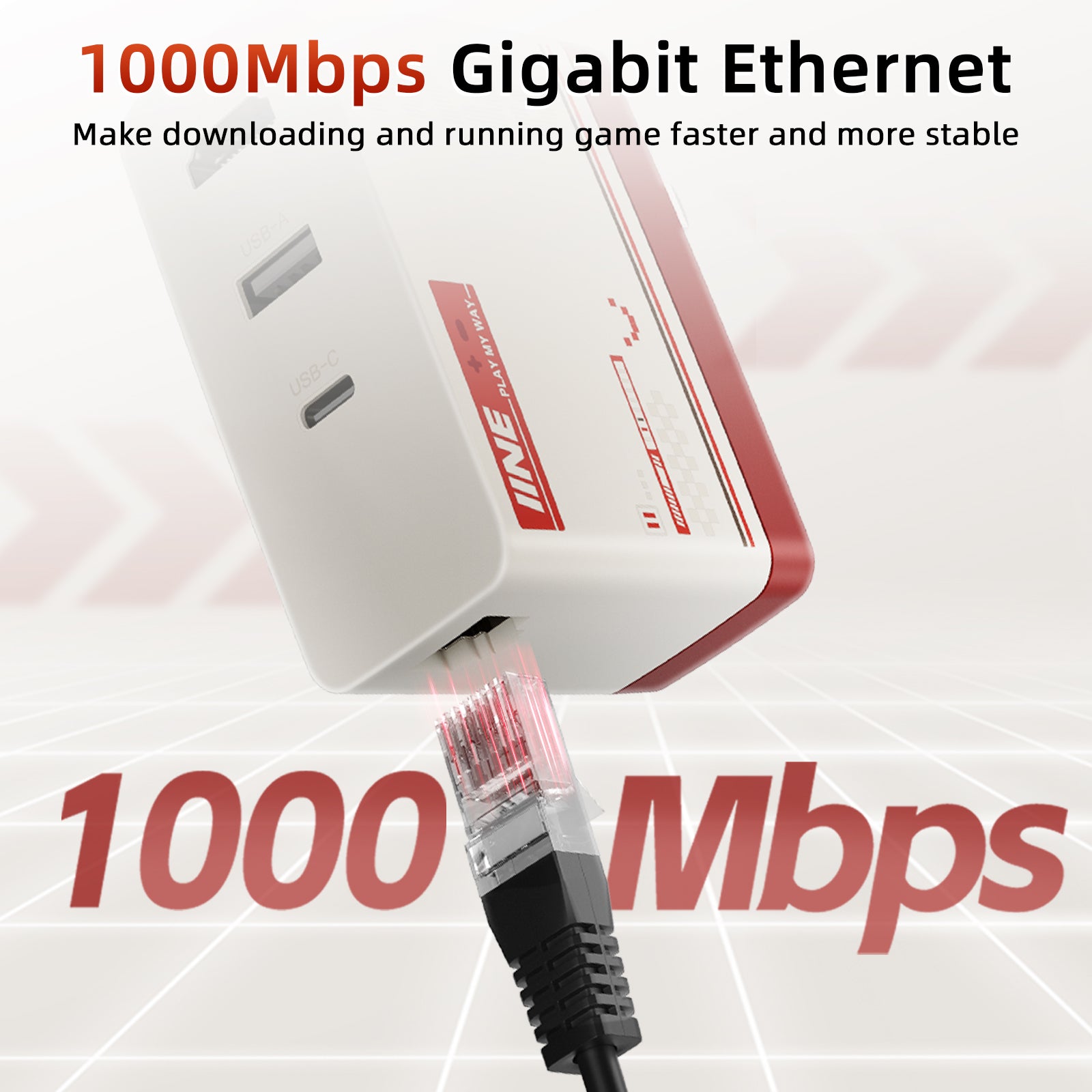 IINE 65W Gallium Nitride HDMI Video Converter with Ethernet Port