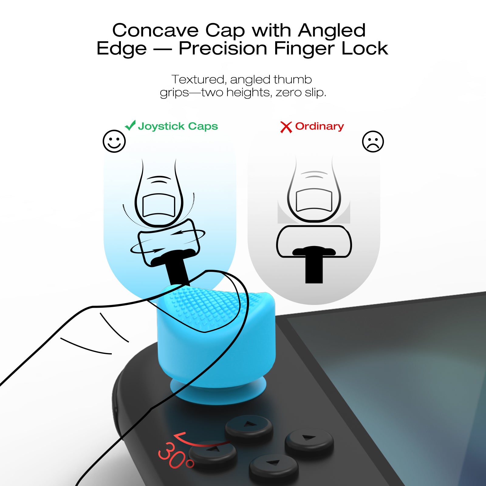 IINE 4pcs Dual-Height Ergonomics Silicone Joystick Caps for Switch 2