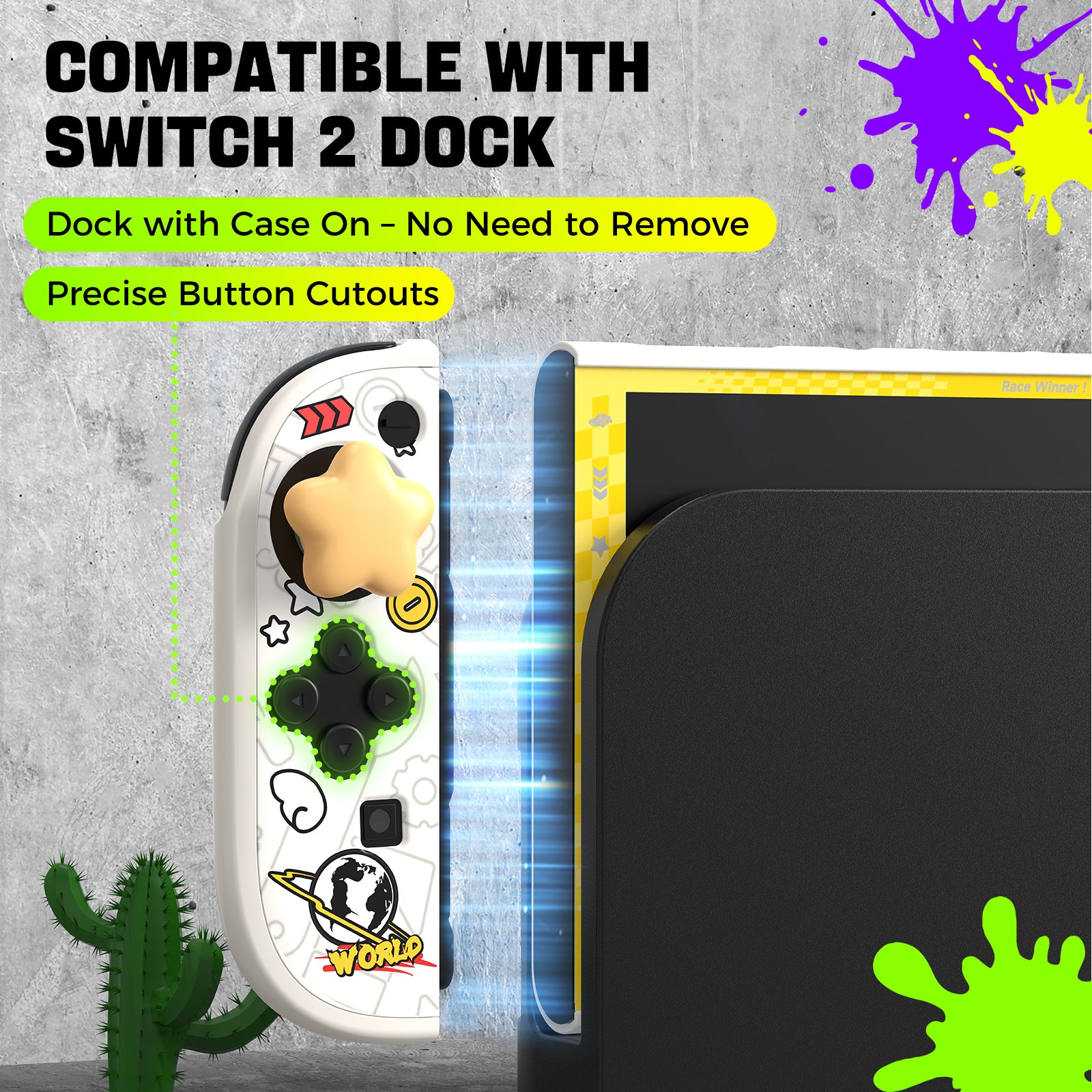 IINE Mario & Splatoon Game Theme PC Protective Case Set for Switch 2