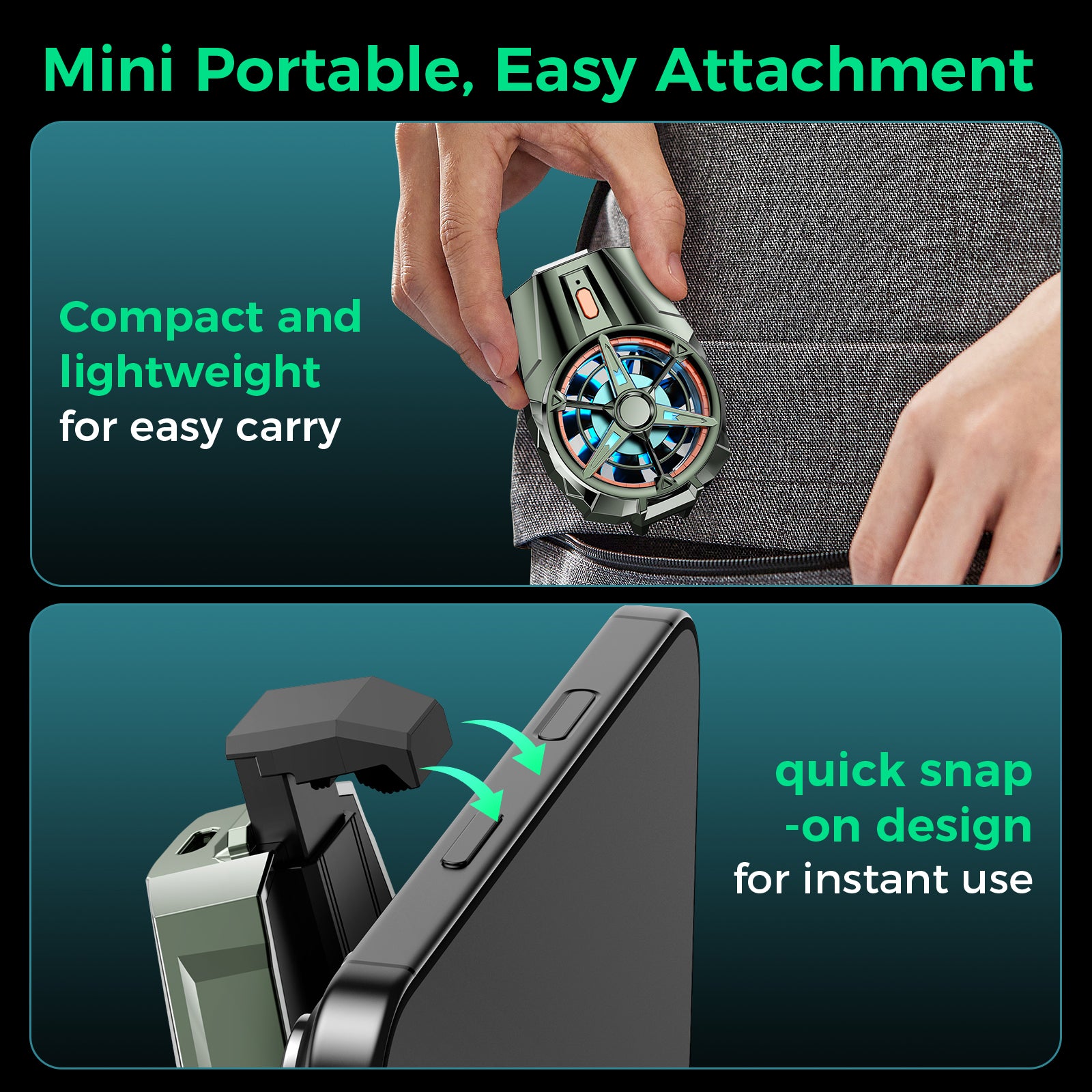 IINE  Mobile Phone cooler/Powerful Cooling & Super Quiet & Mini Portable