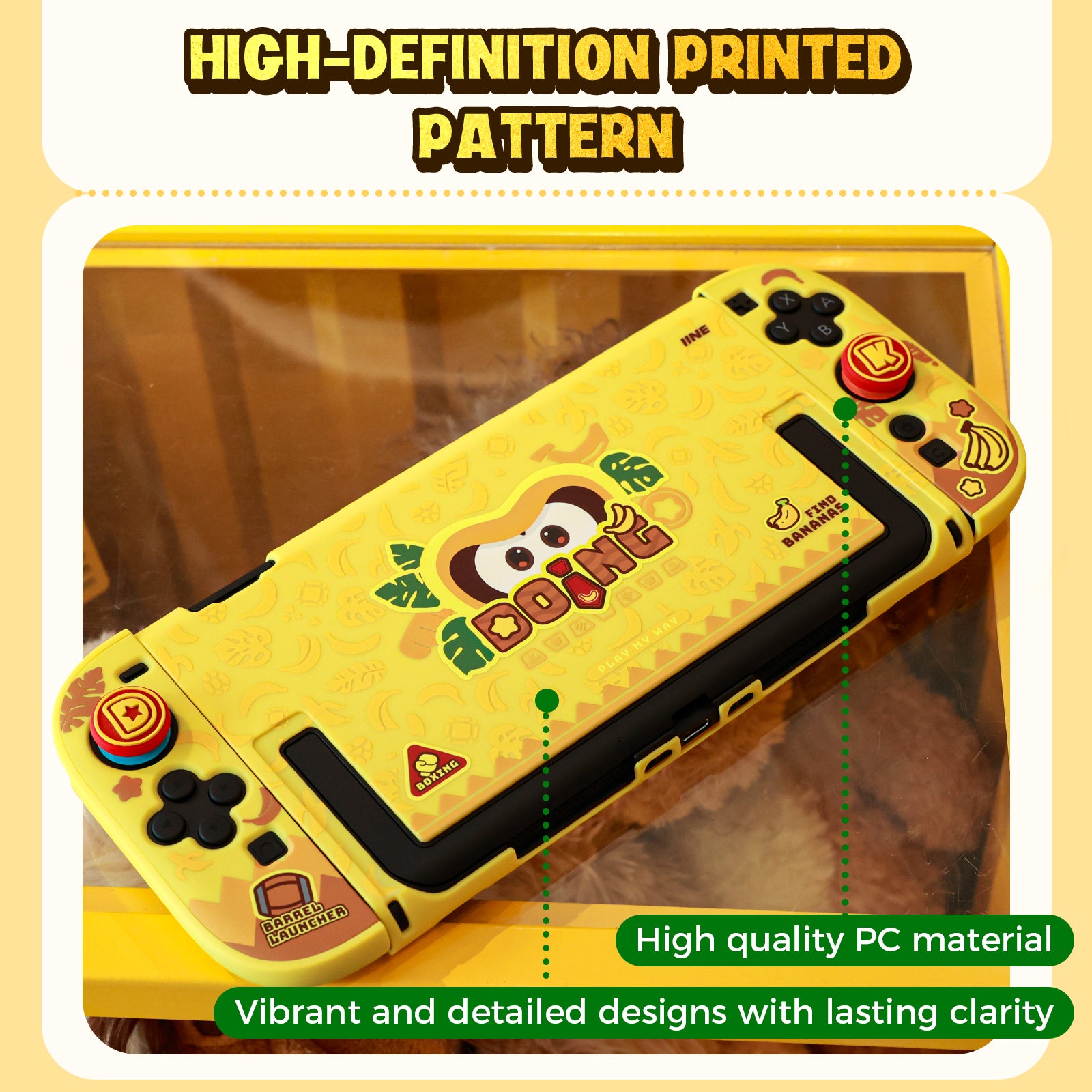 IINE Banana Hero Protective Case & Tempered Glass Film & Storage Bag & Game Card Case for Switch 2