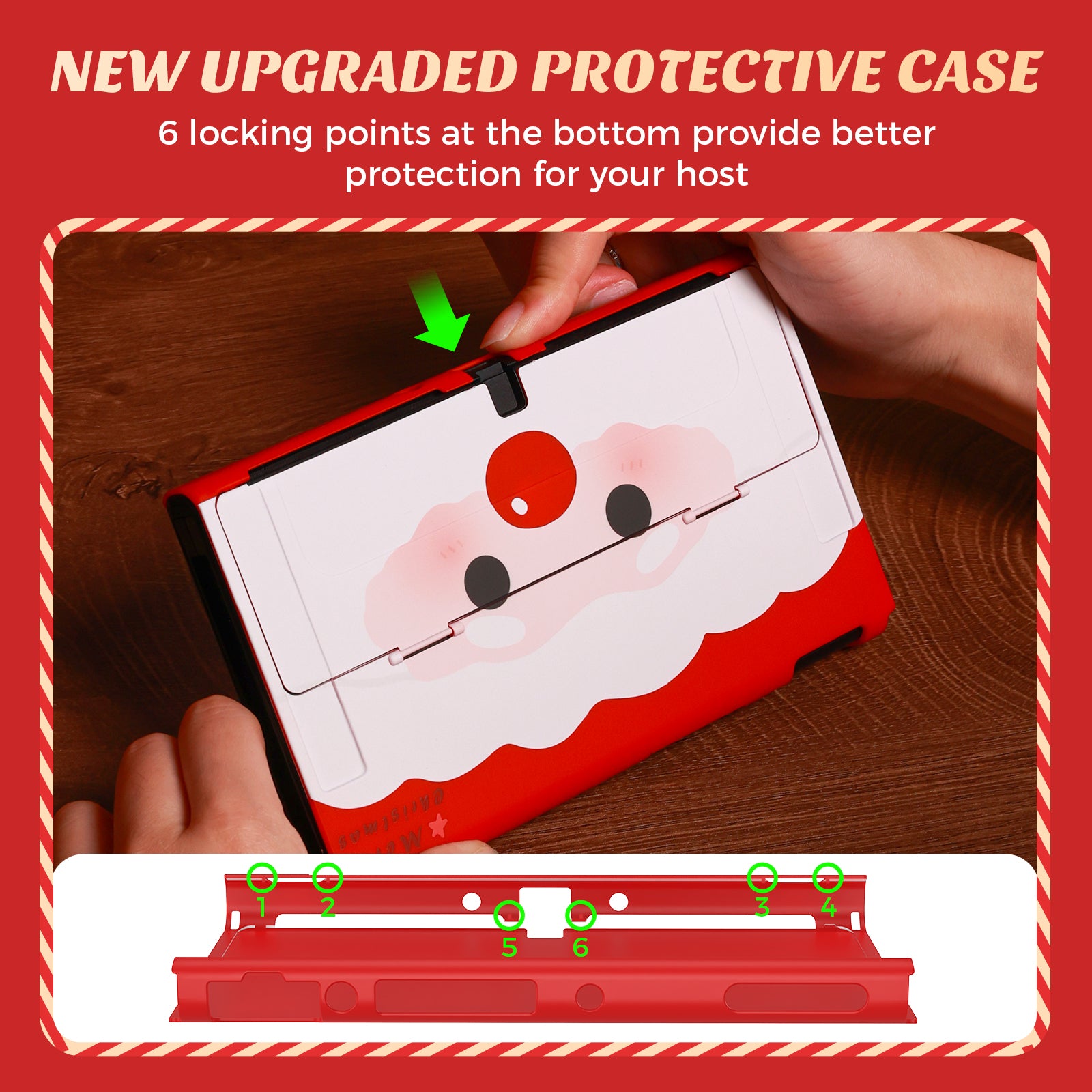 IINE Merry Santa Protective Case for Switch OLED
