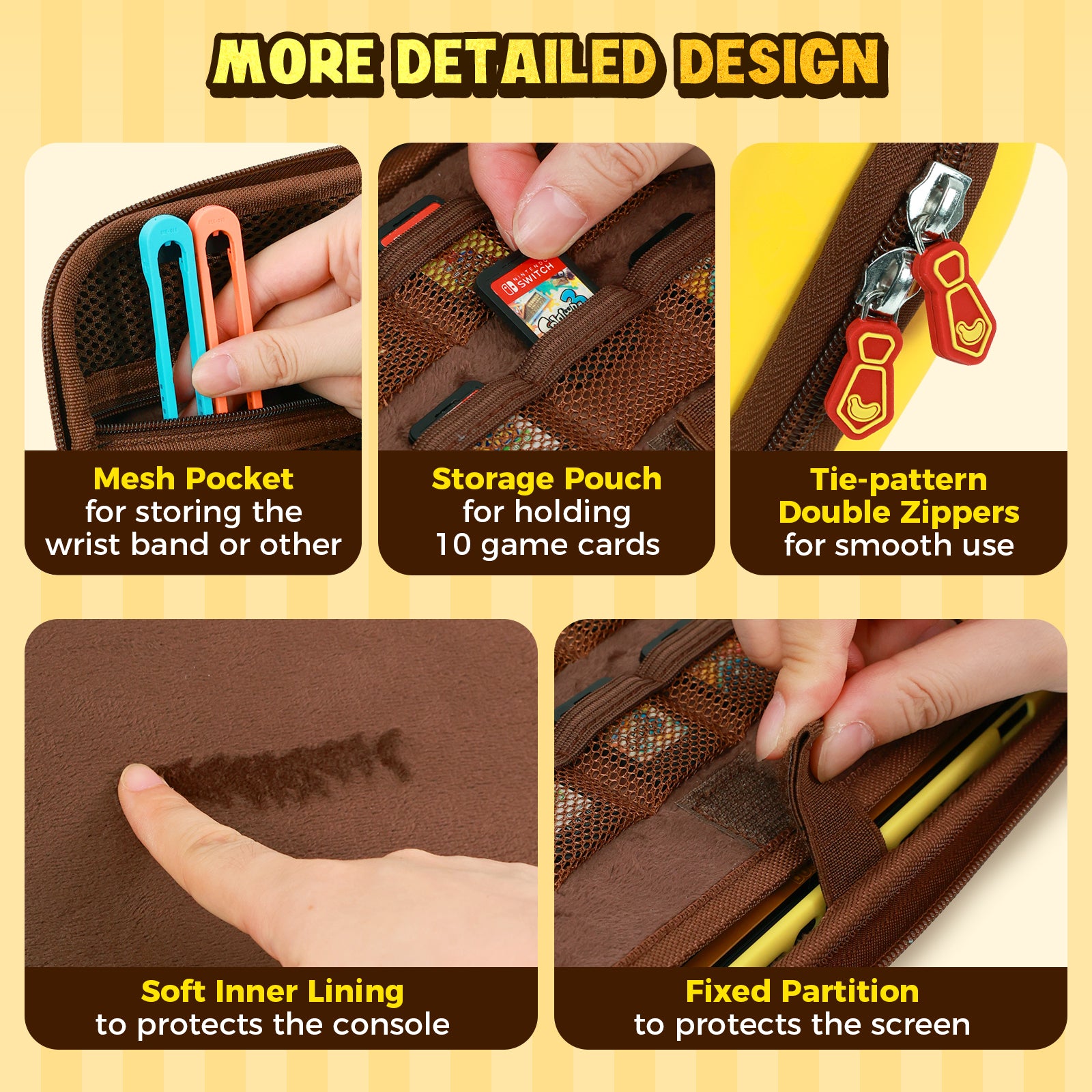 IINE Banana Hero Protective Case & Tempered Glass Film & Storage Bag & Game Card Case for Switch 2