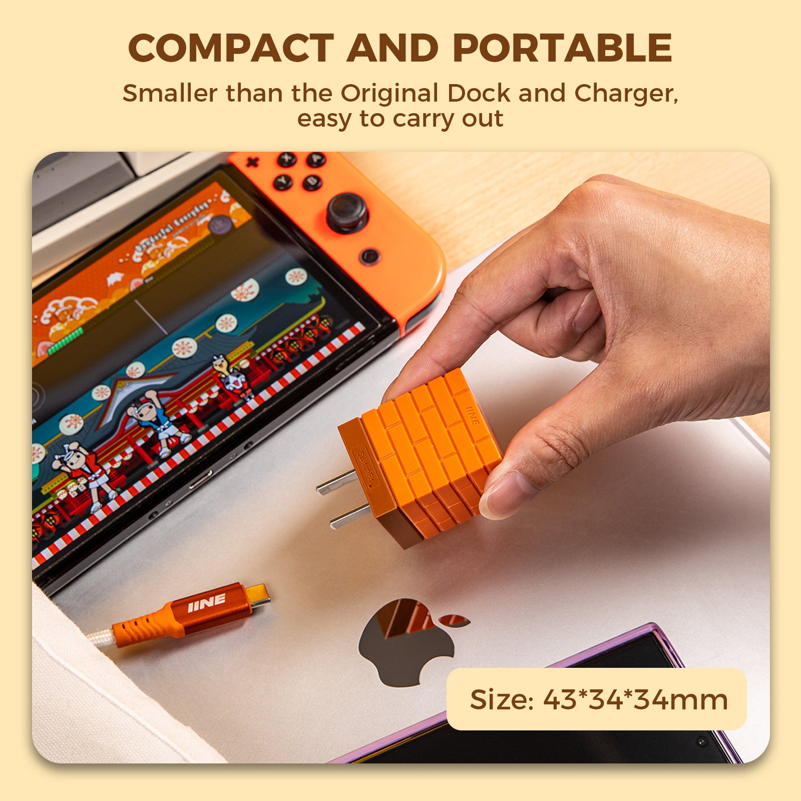 IINE 2-in-1 Mini 20W Charging & Video Converter for Switch 4K30HZ 1080P60HZ