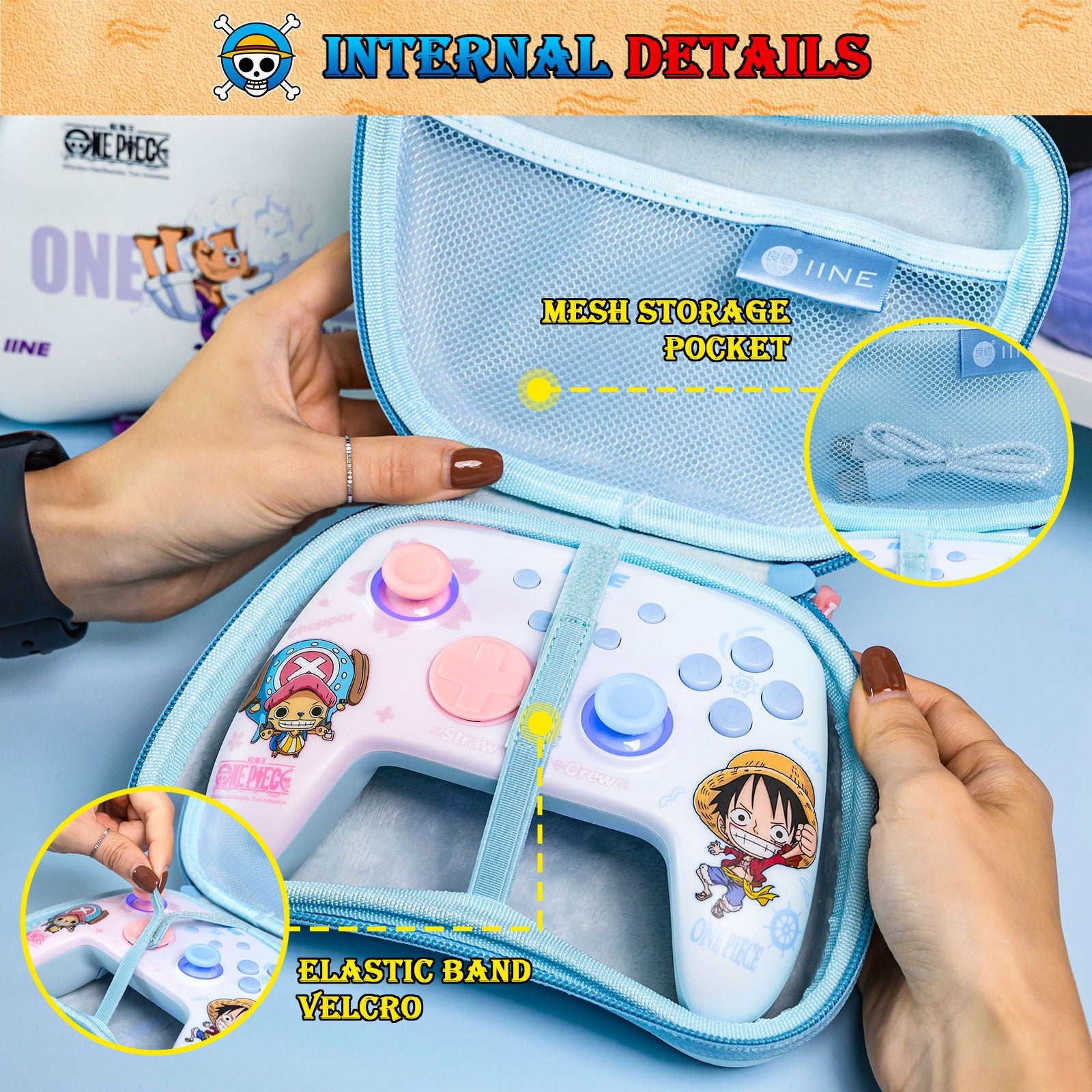 IINE Cartoon Controller Storage Bag Compatible Pro Controller