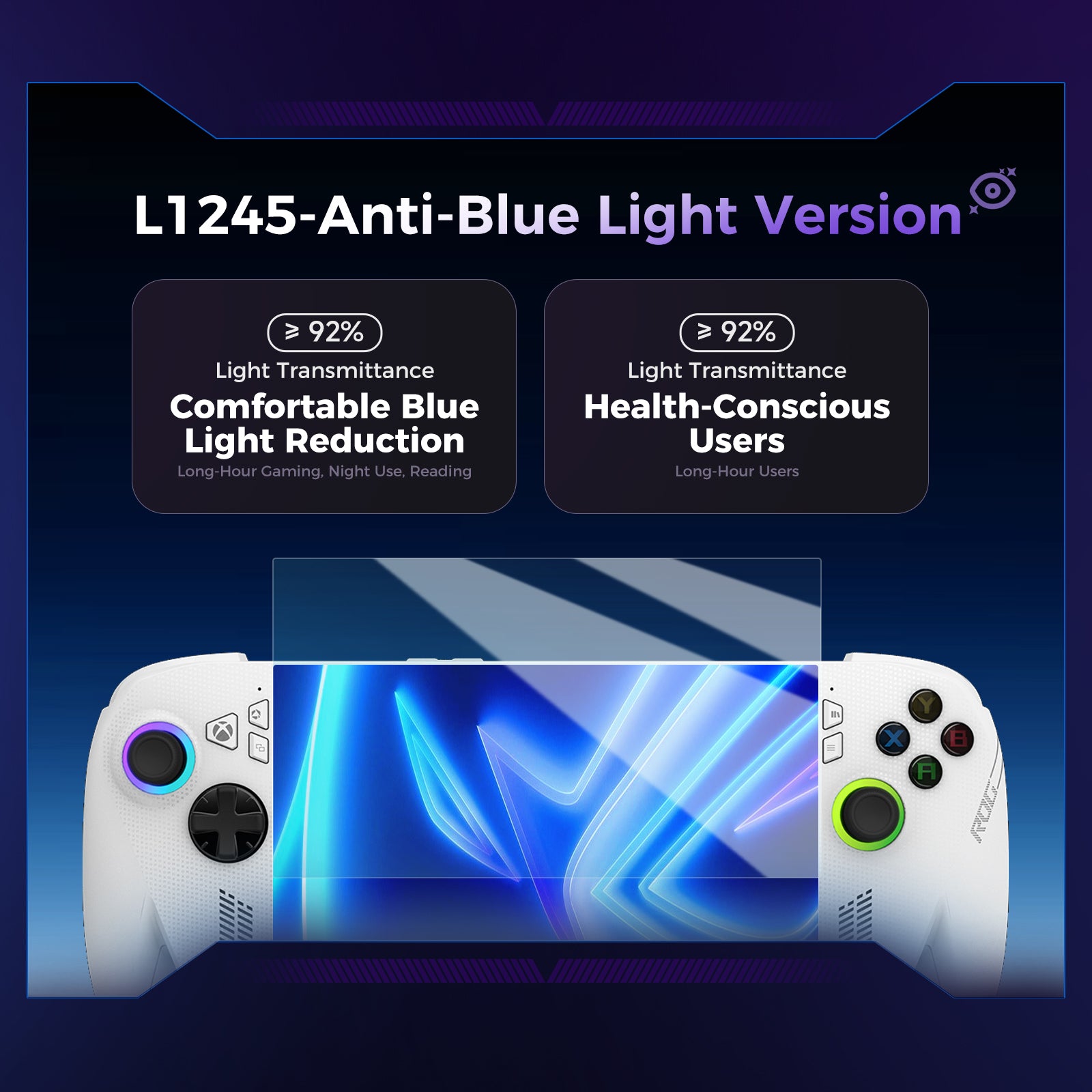 IINE Accessories for ROG Xbox Ally X /Carrying Storage Bag /HD&Anti-Blue Light Tempered Glass Screen Protector /Thumbstick Grip