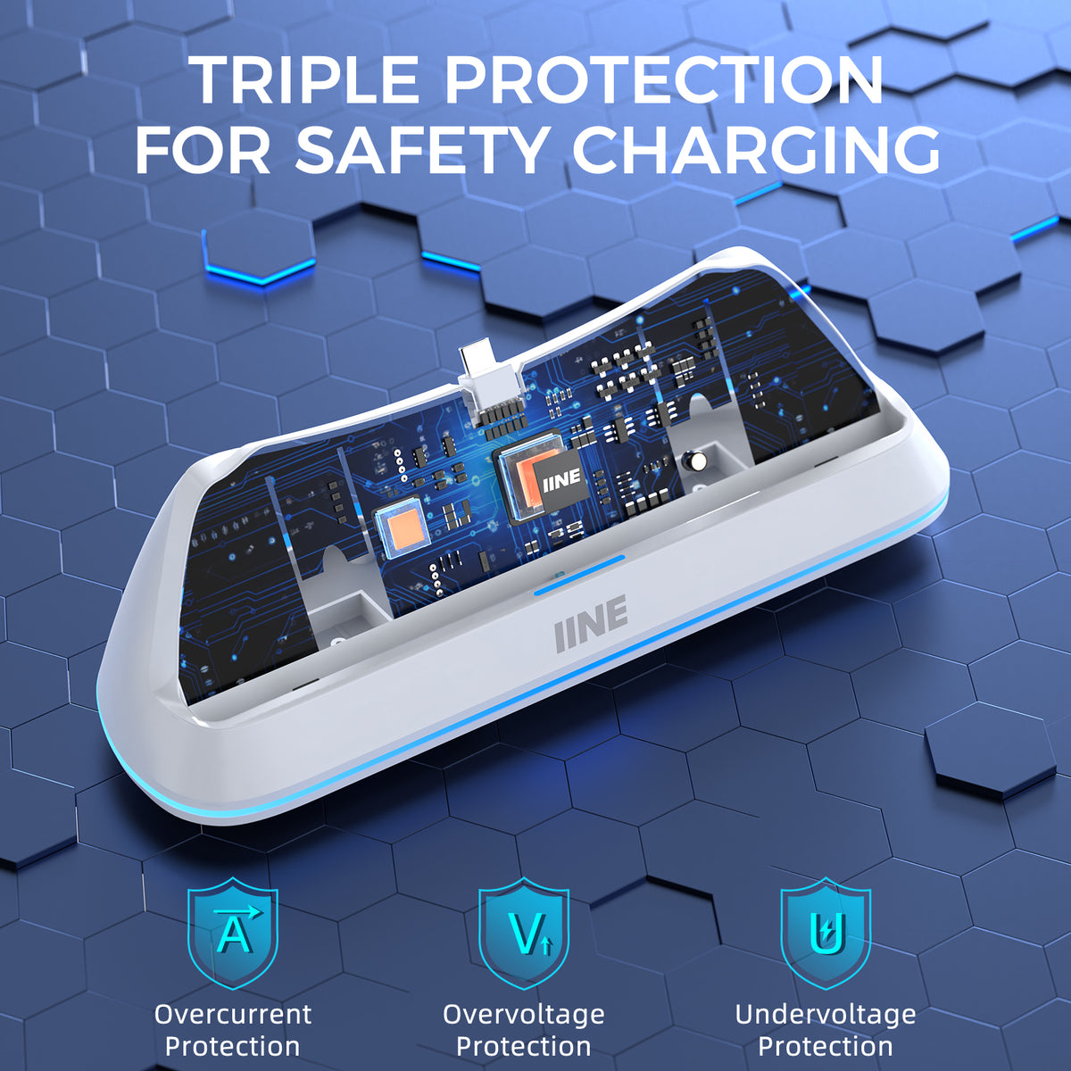 IINE Charging Stationfor Playstation Portal / Type-C Contact Charging & Triple Protection for Safety Charging