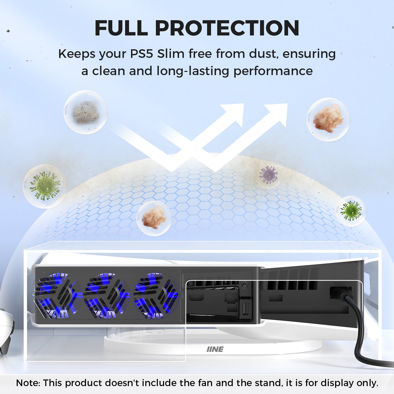 IINE Acrylic Dust Cover for PS5 Slim /  PC Material Dustproof Compatible with disc & digital Models