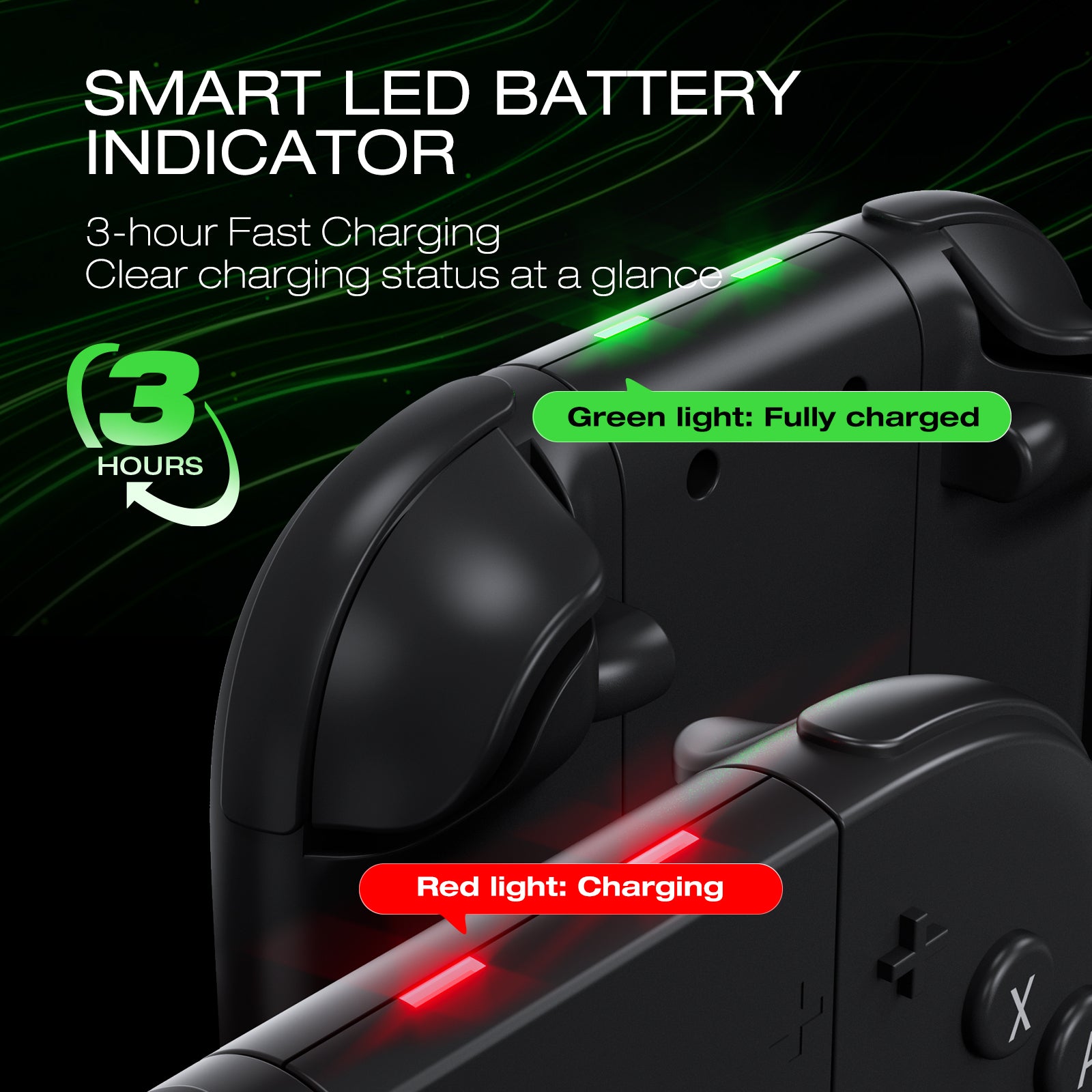 IINE 4-in-1 Charging Stand with Detachable 2pcs Charging Grip for Switch 2