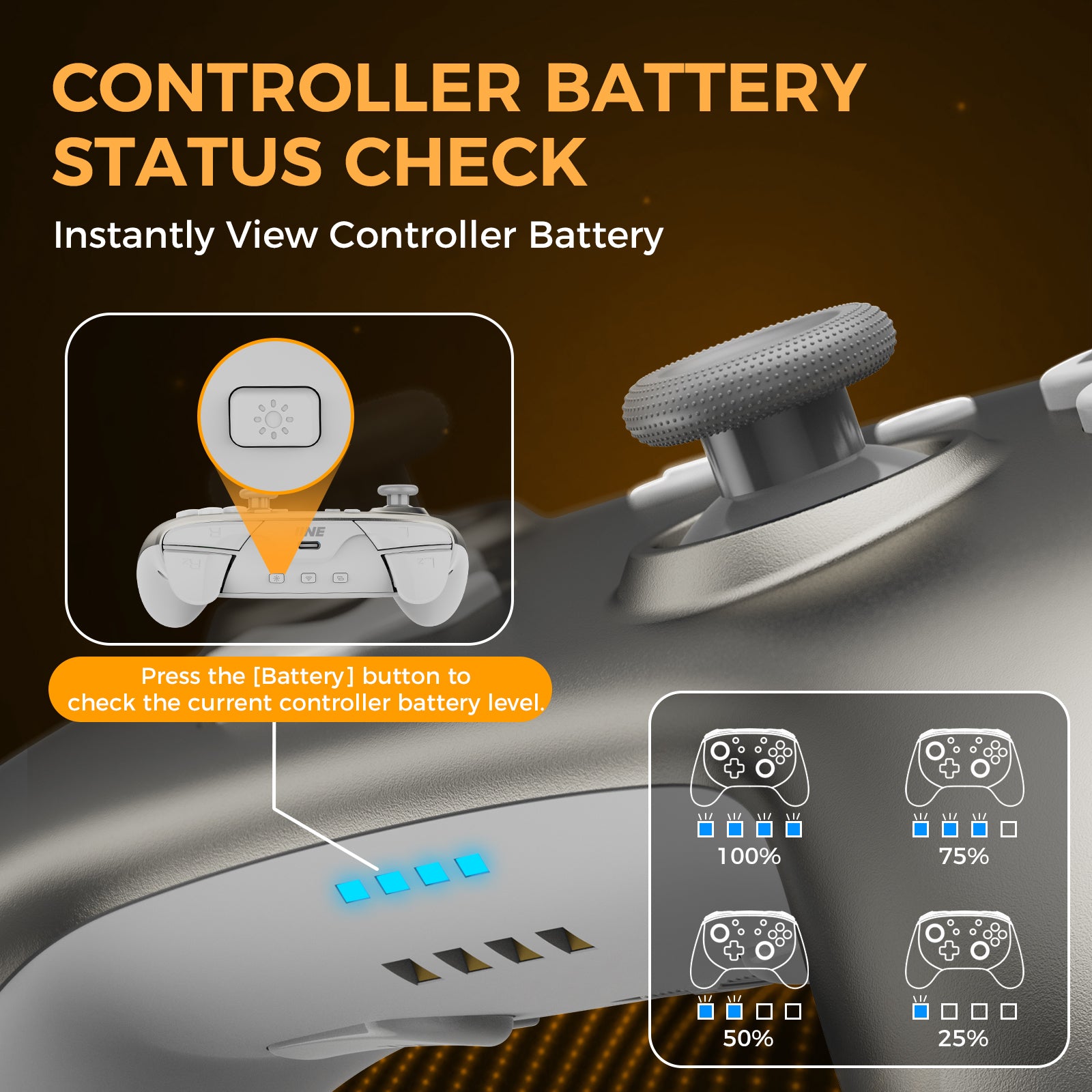 IINE Helios Gilded Silver Wireless Controller with Charging Dock