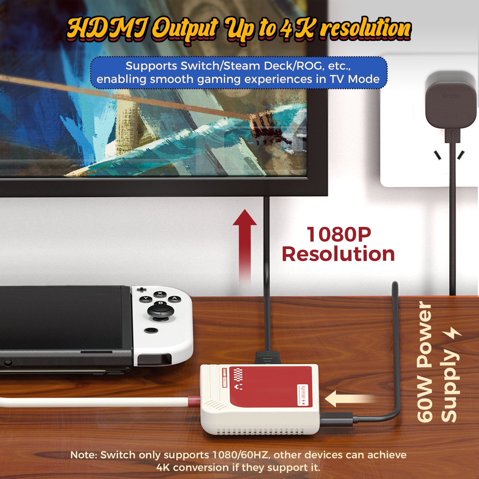 IINE Switch Video Converter 3-in-1 HD Resolution Conversion for Switch 4K/60Hz