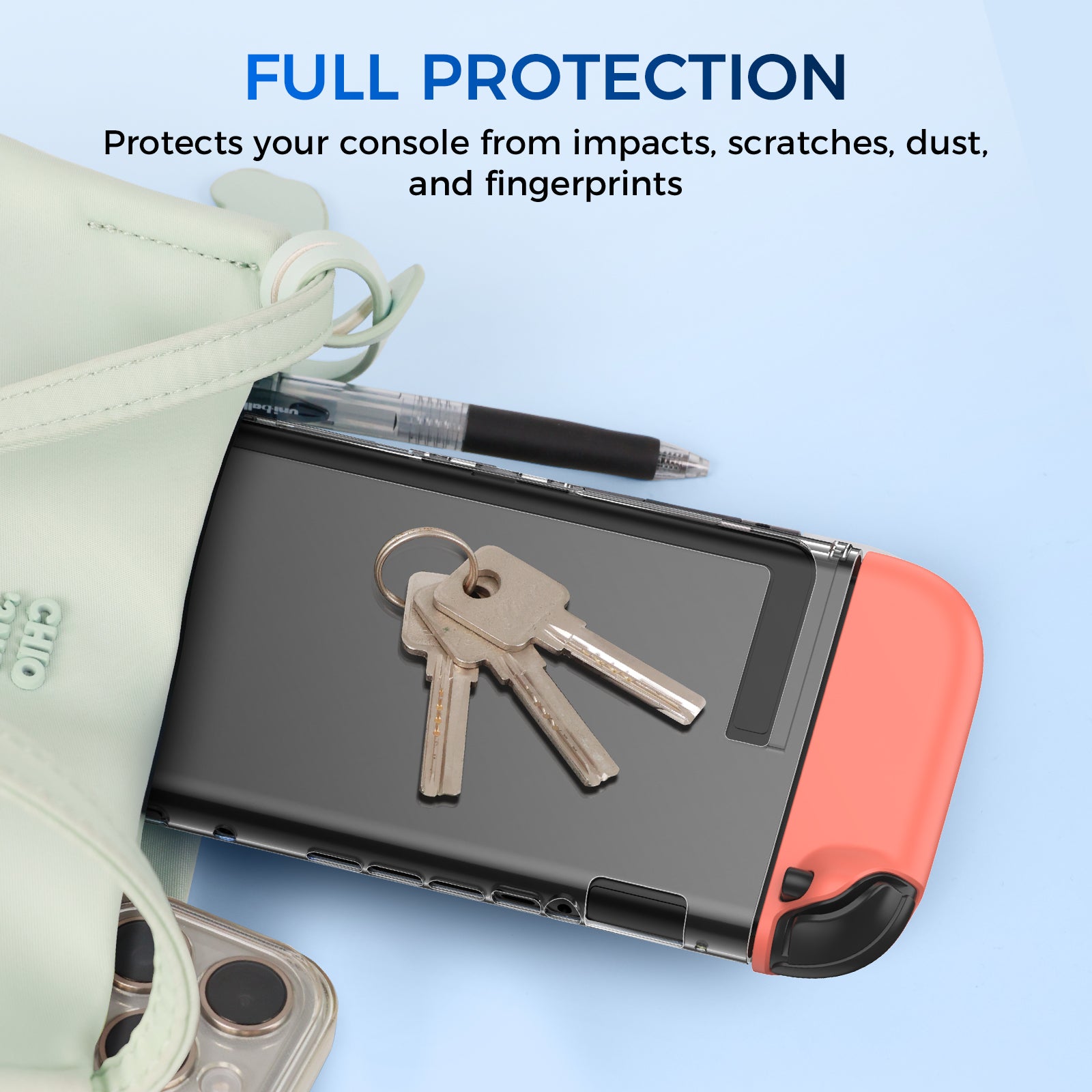 IINE Silicone+PC Protective Case Cover with Joystick caps for Switch 2