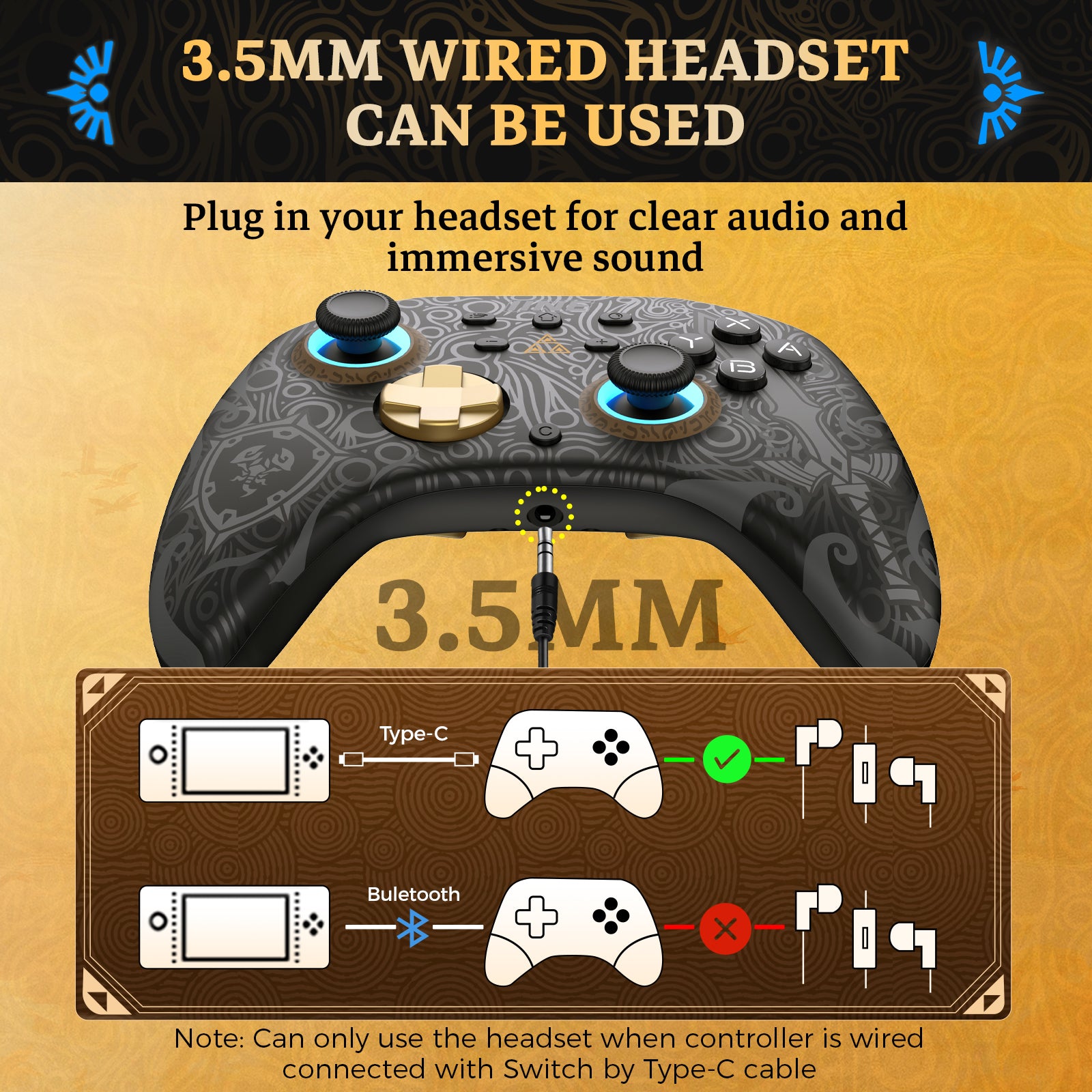 IINE ARES WIRELESS GEN 2 CONTROLLER/Wake-Up for Switch 2/ 6-Axis Motion Control / One-Button RGB Lighting Control/Adjustable Vibration /Macro Buttons/Turbo Function/3.5mm Headphone
