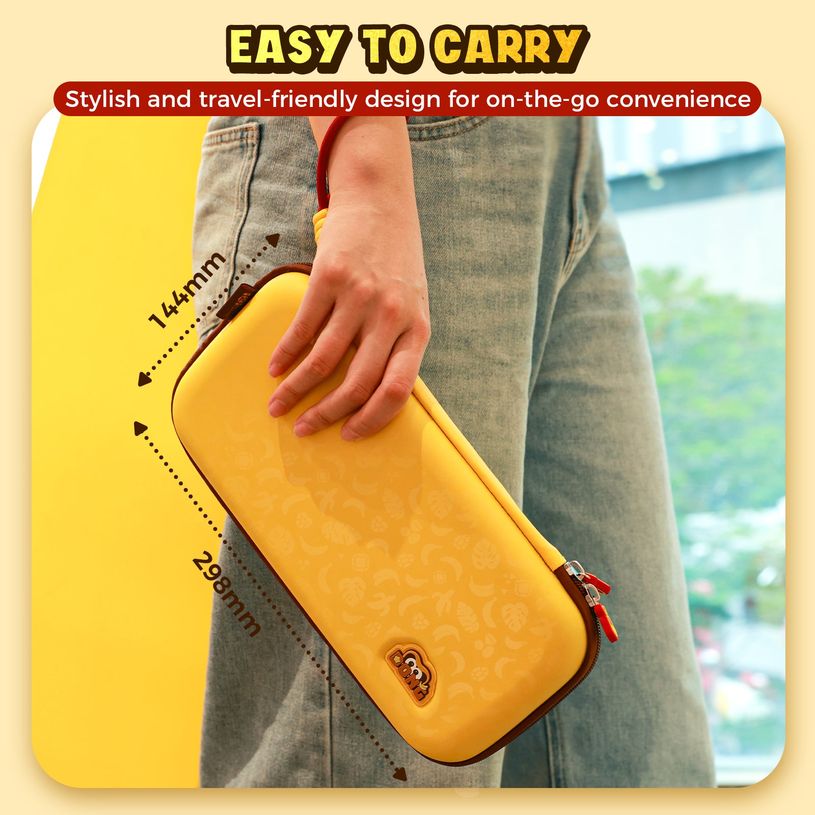 IINE Banana Hero Protective Case & Tempered Glass Film & Storage Bag & Game Card Case for Switch 2