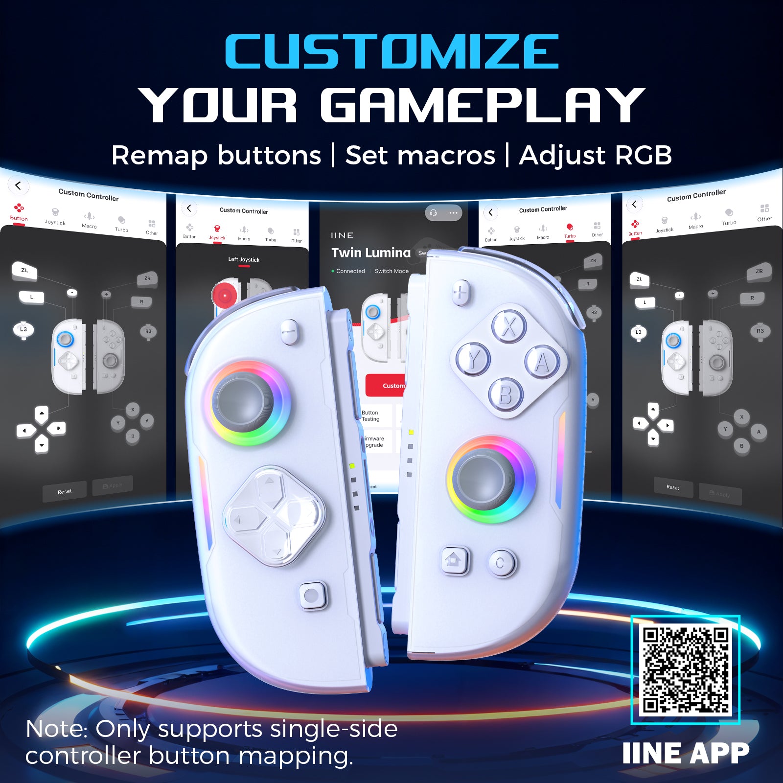 IINE Twin Lumina Wireless Joypad for Switch 2