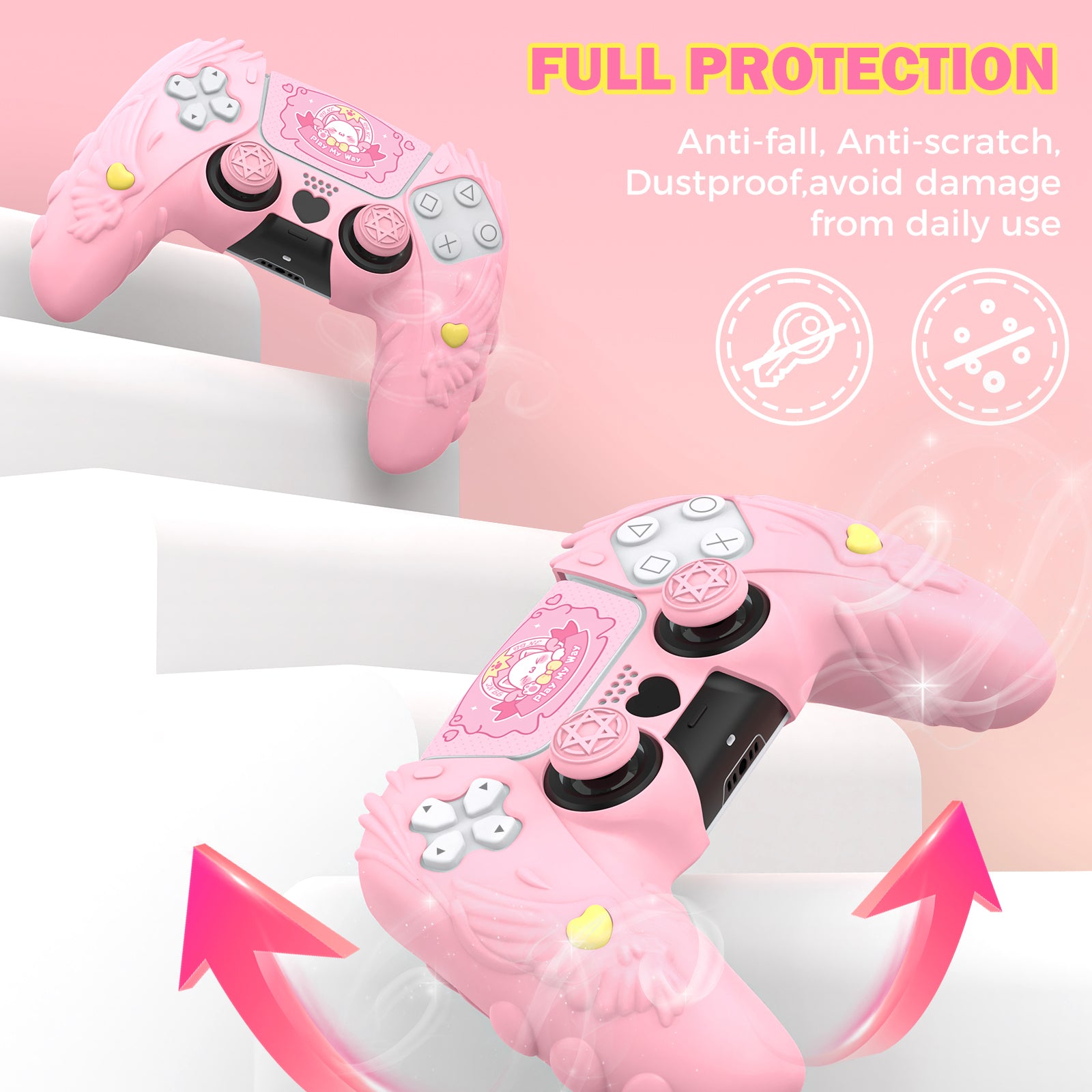 IINE Meow Pact Silicone Protective Case for PS5 Controller
